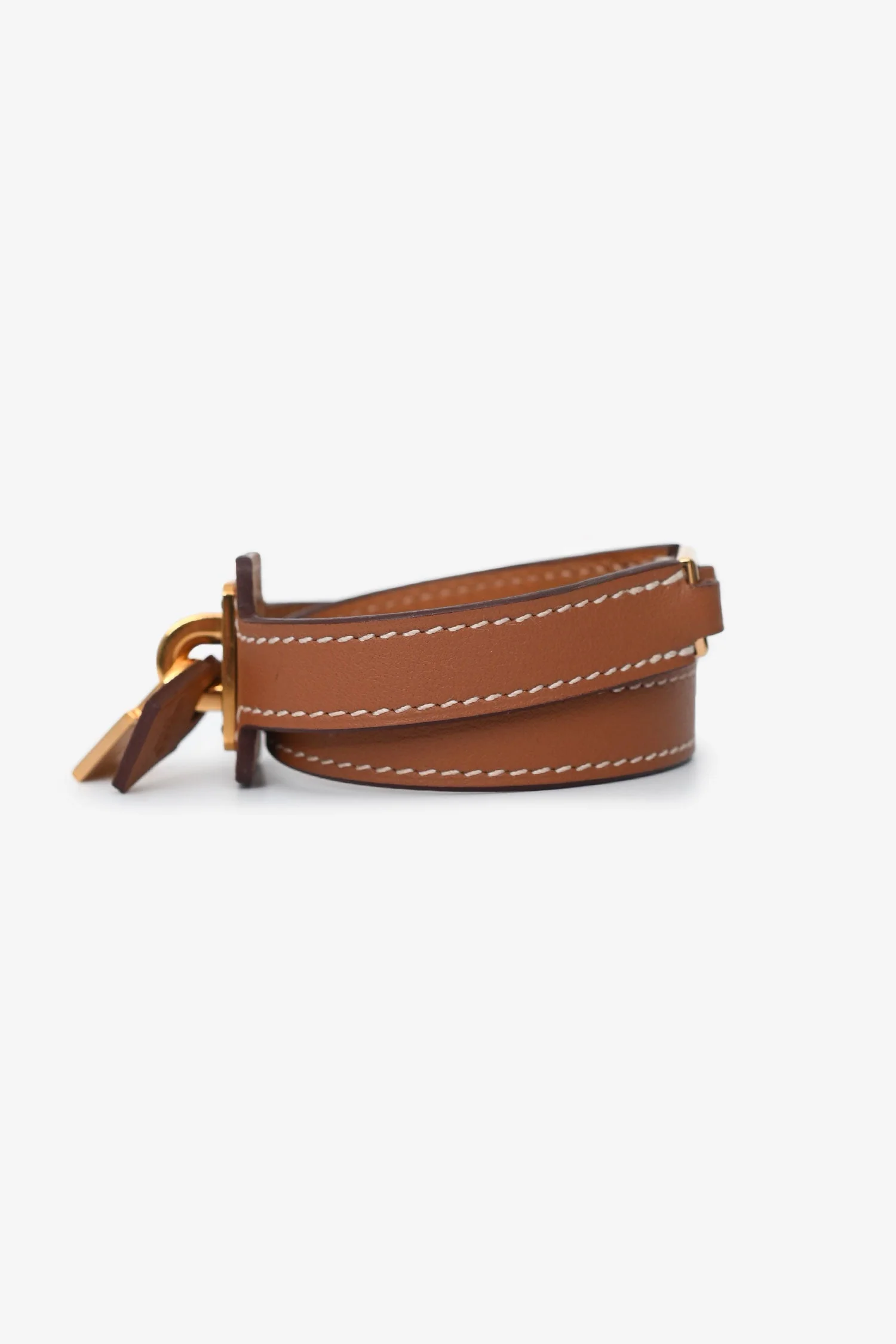 Hermès Gold Swift Leather Double Tour O'Kelly Bracelet - Image 4