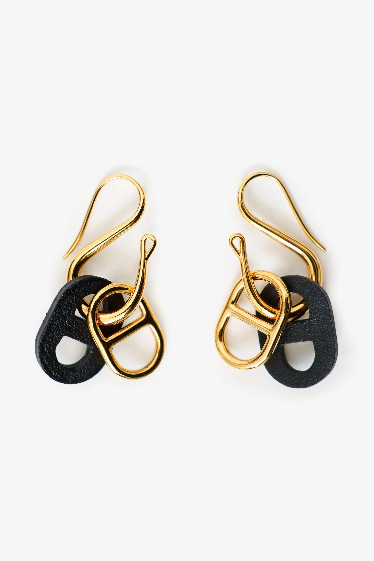 Hermes Gold-tone O'Maillon Drop Earrings - Image 3