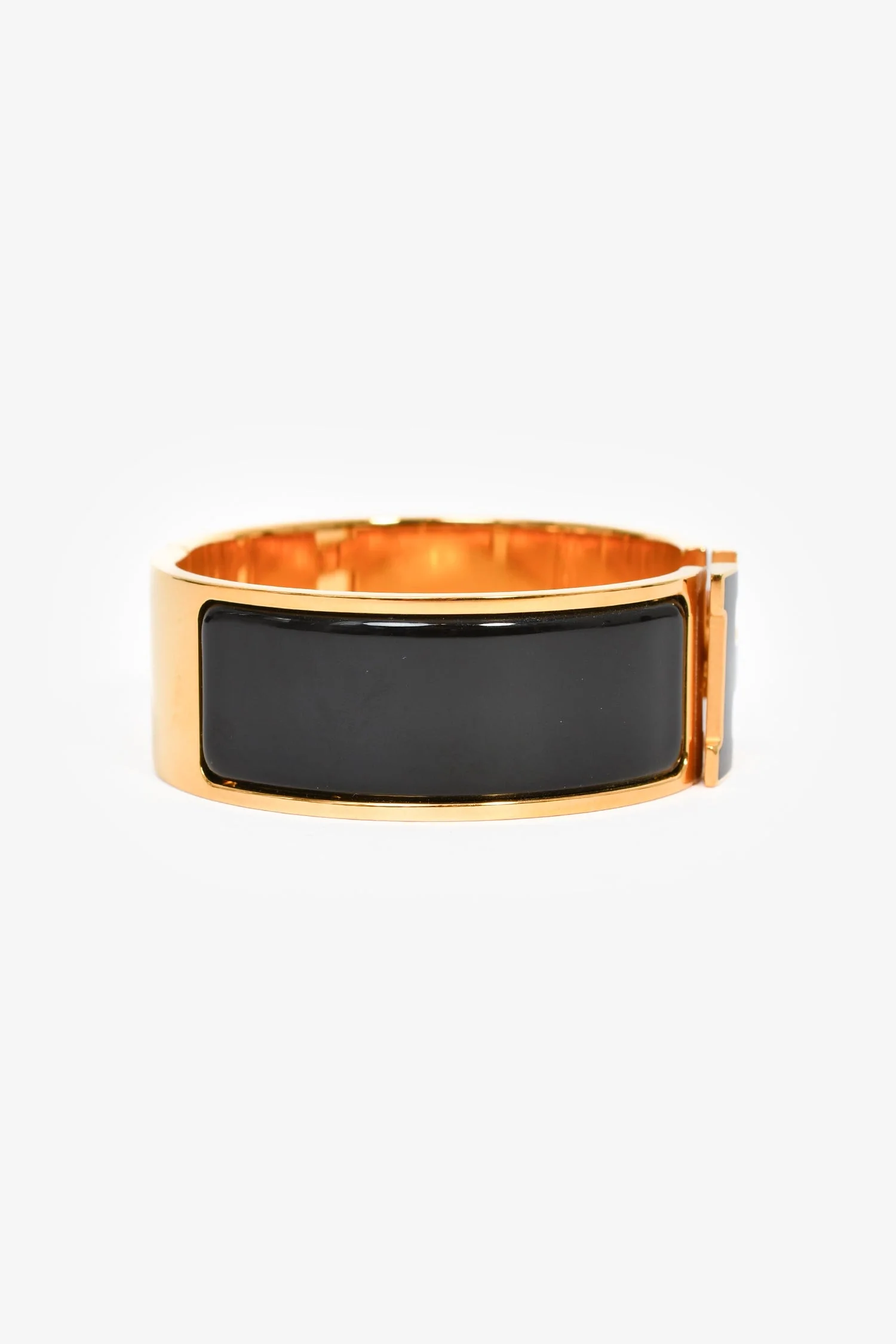 Hermès Gold Toned/Black Clic Clac Bracelet - Image 2