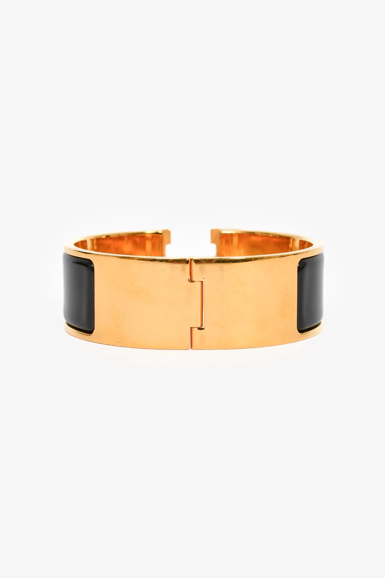 Hermès Gold Toned/Black Clic Clac Bracelet - Image 3