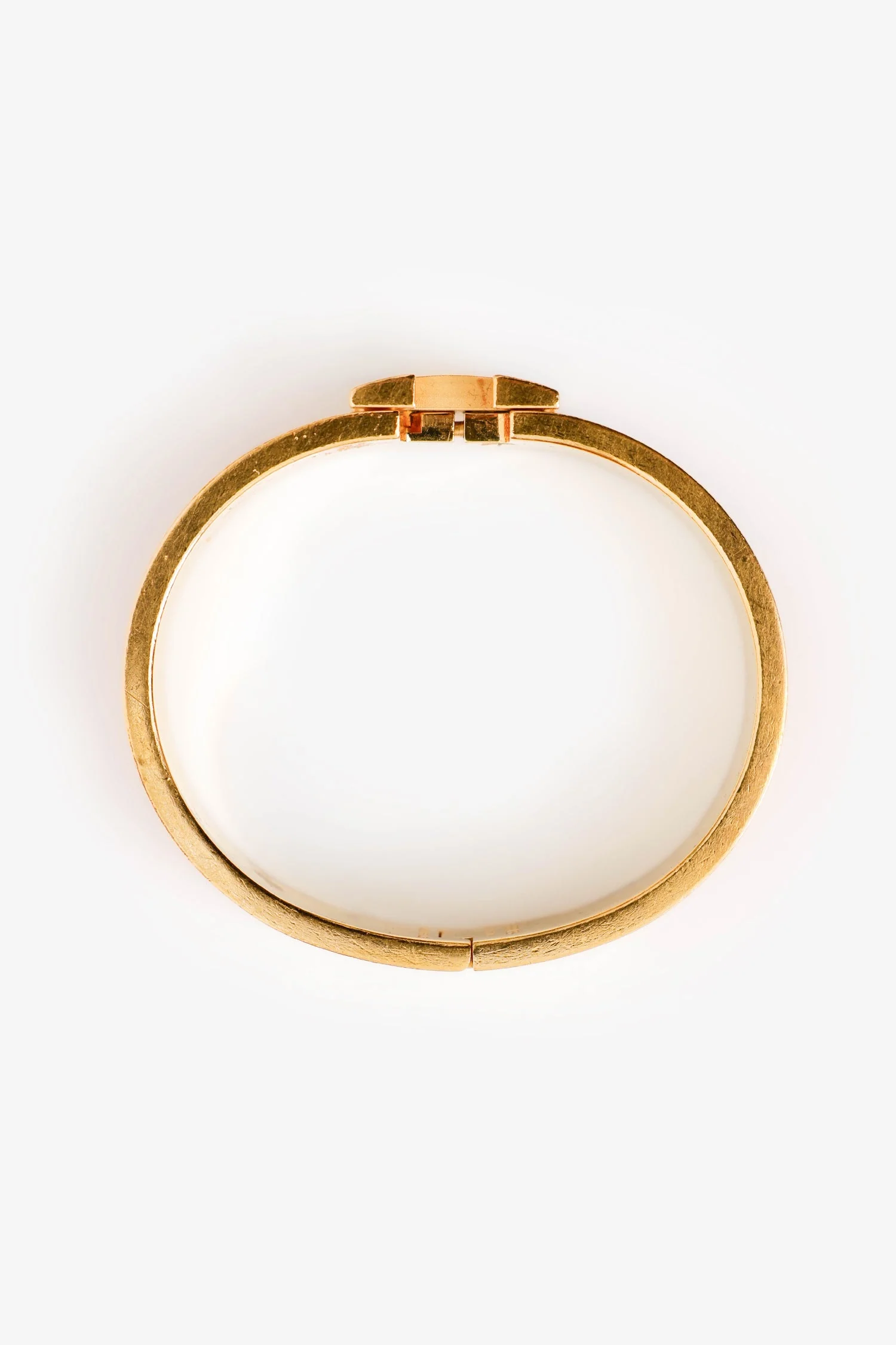 Hermès Gold-toned/Orange Enamel Clic Bracelet - Image 5