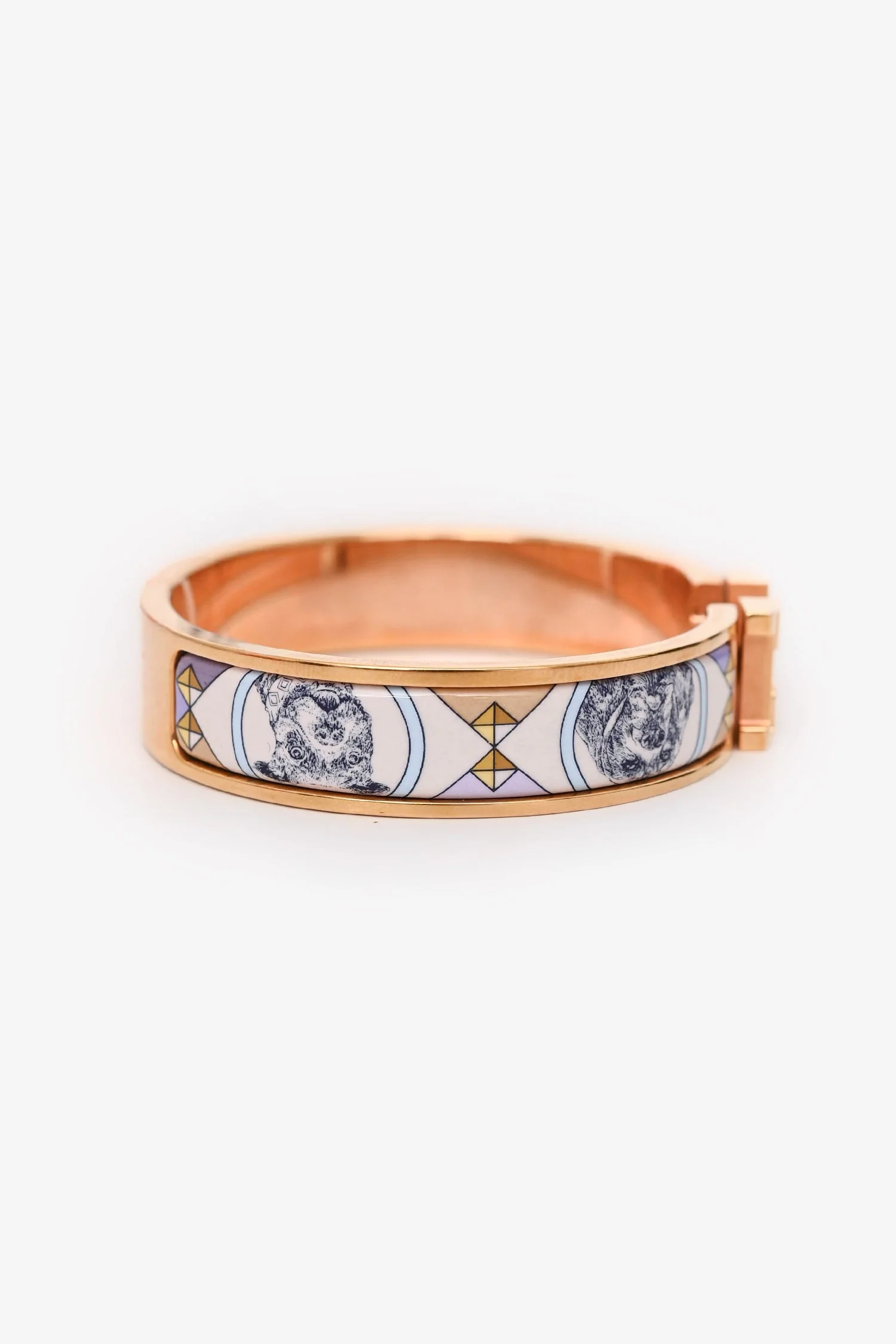 Hermès Gold Toned/Purple Clic H Bracelet PM - Image 2