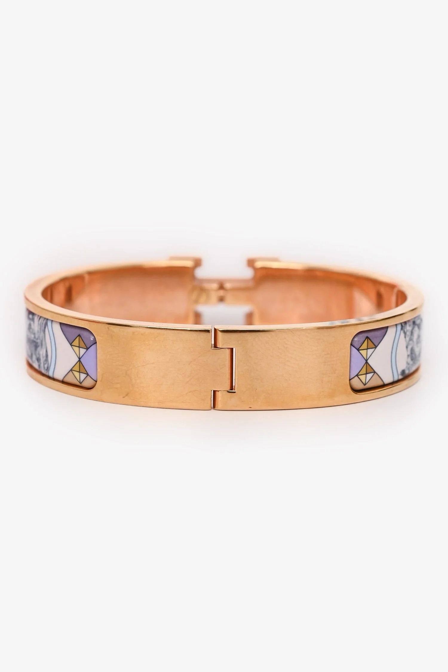 Hermès Gold Toned/Purple Clic H Bracelet PM - Image 3