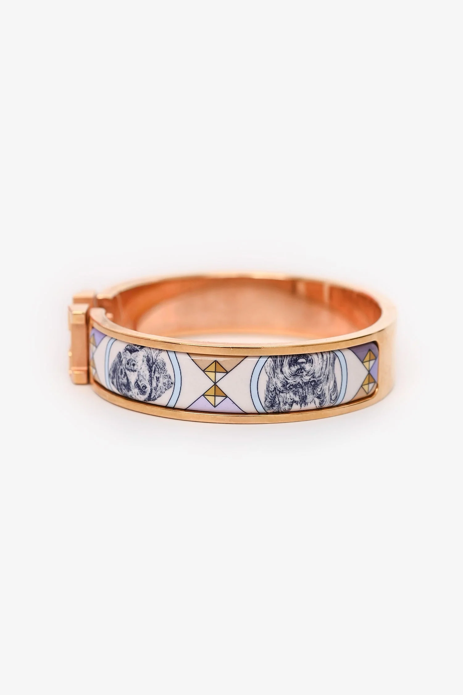 Hermès Gold Toned/Purple Clic H Bracelet PM - Image 4