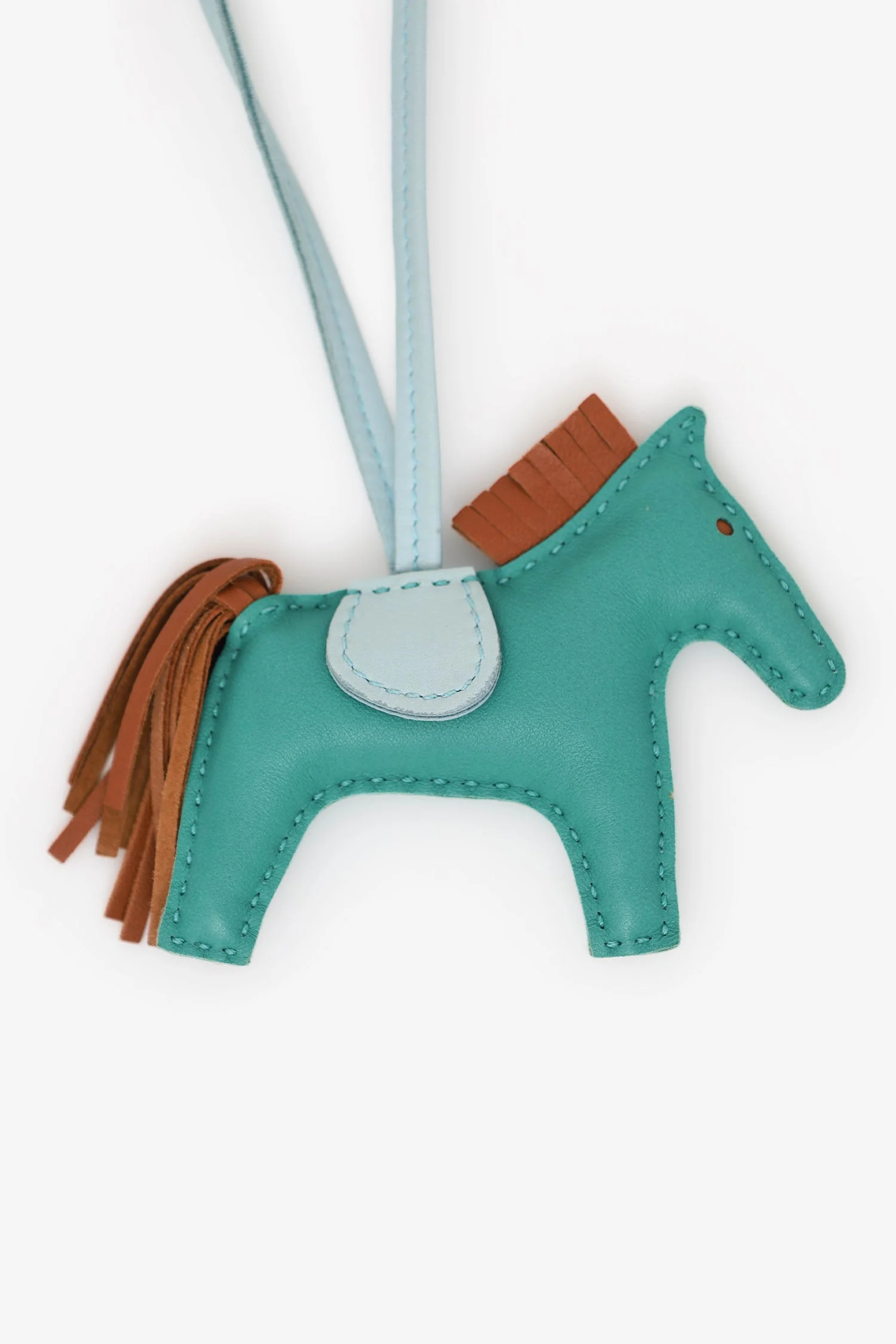 Hermès Green Leather Rodeo Charm - Image 2