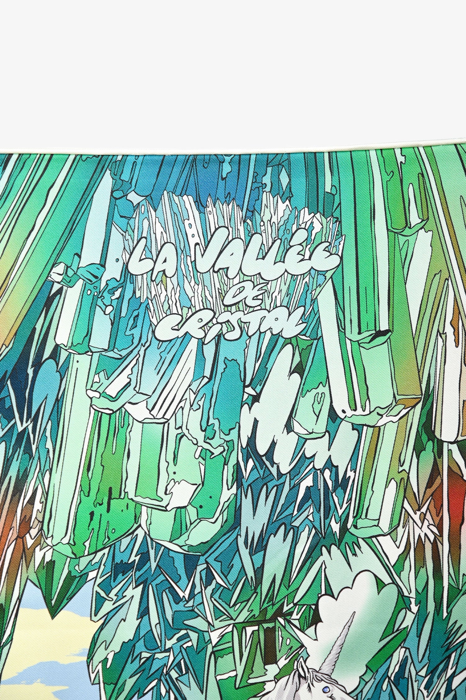 Hermès Green Silk 'La Vallés De Cristal' Scarf 90 - Image 2