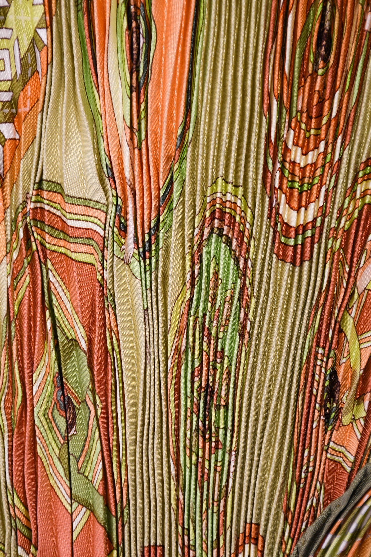 Hermès Green Silk Twilly Au Bloc Pleated Scarf 90 - Image 3