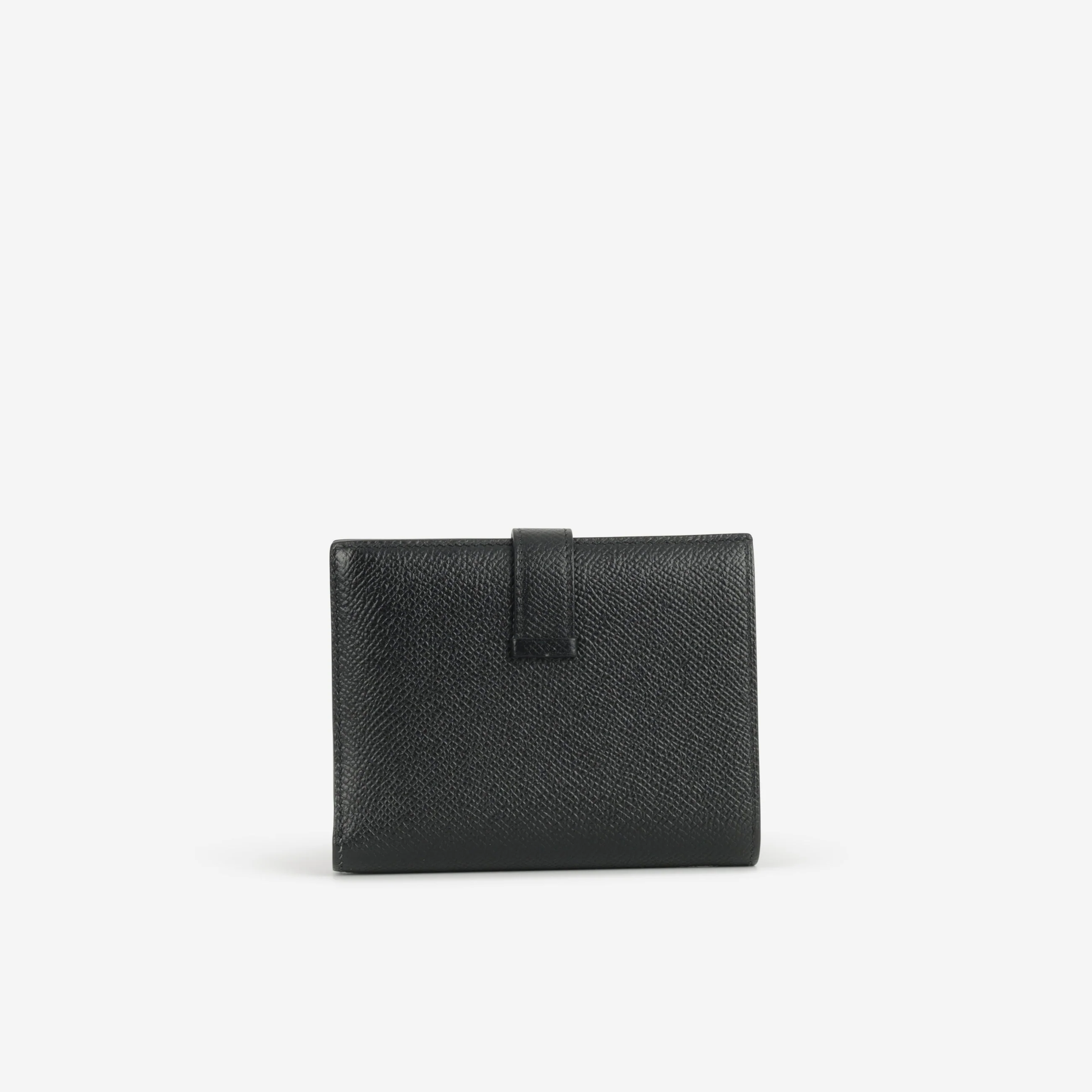 Hermès Bearn Compact Wallet - Black Epsom | Palladium Hardware - Image 3