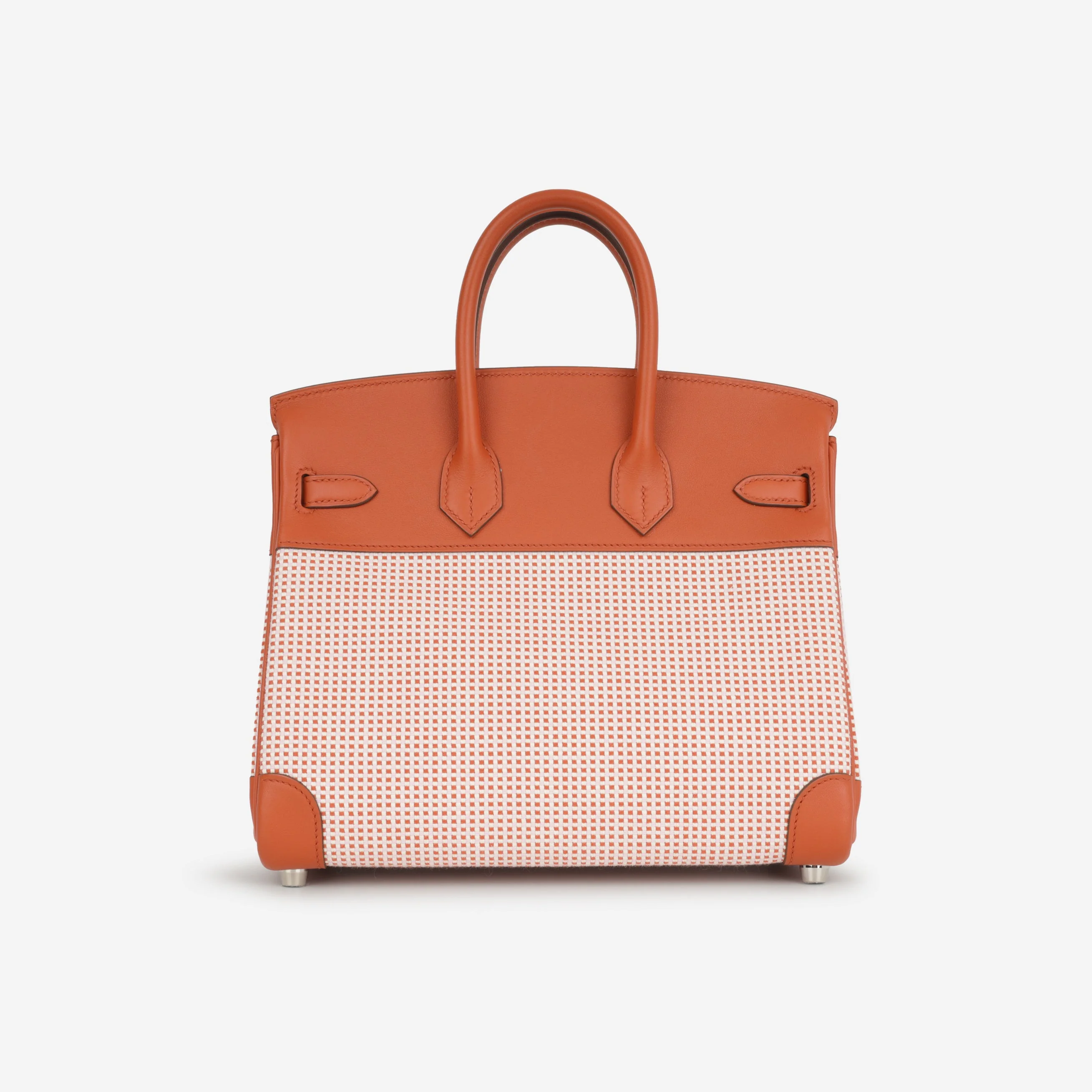 Hermès Birkin 25 - Brique Swift / Mauve Sylvester & Ecru Toile | Palladium Hardware - Image 3