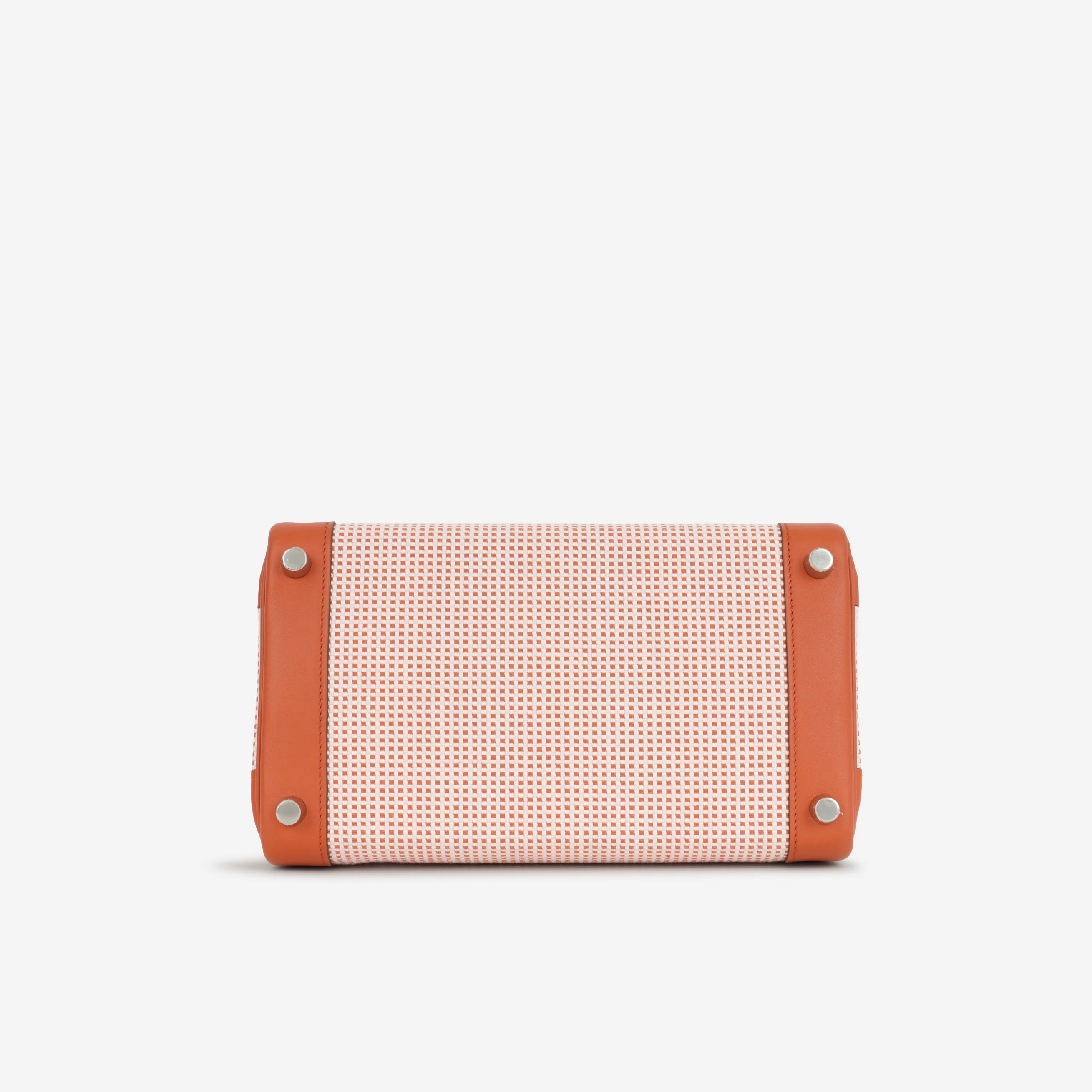 Hermès Birkin 25 - Brique Swift / Mauve Sylvester & Ecru Toile | Palladium Hardware - Image 4