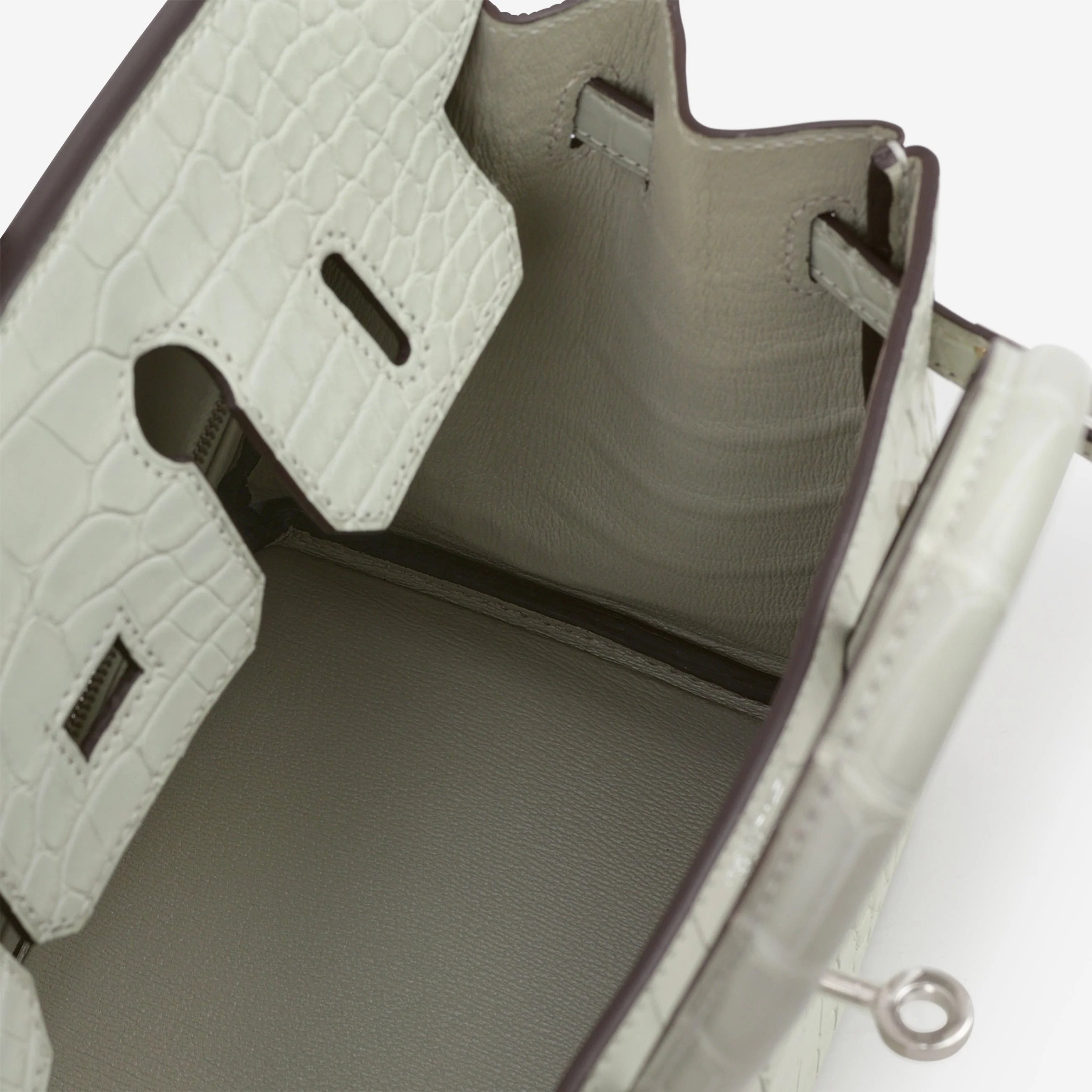 Hermès Birkin 25 - Gris Neve Matte Alligator | Palladium Hardware - Image 7