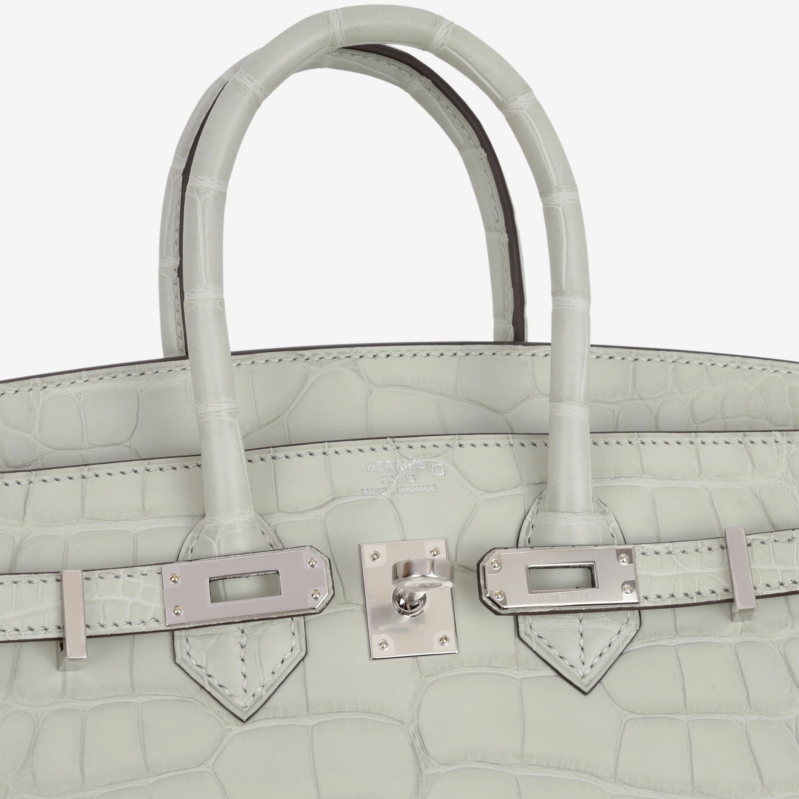 Hermès Birkin 25 - Gris Neve Matte Alligator | Palladium Hardware - Image 8
