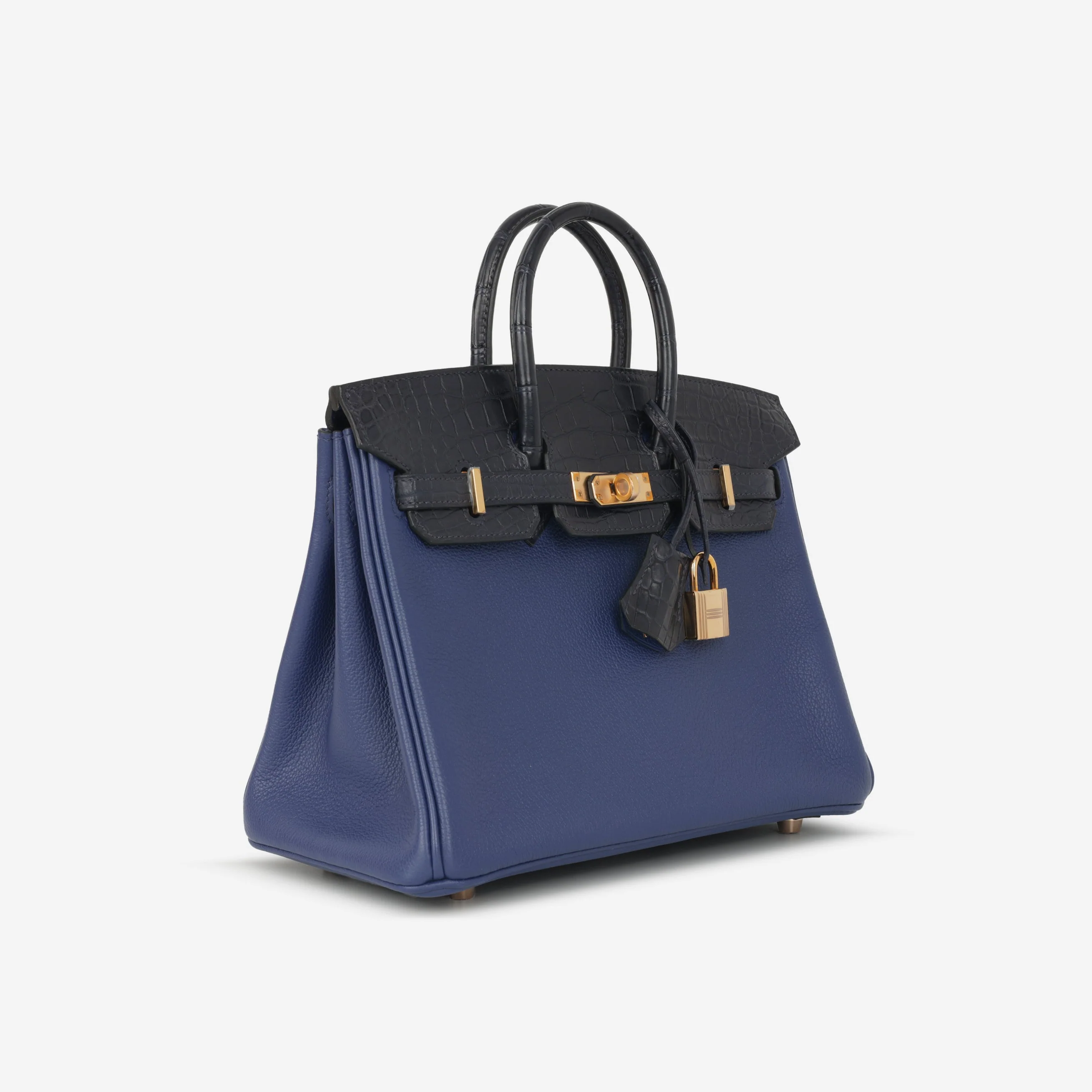 Hermès Birkin 25 Touch - Bleu Saphir Novillo / Blue Marine Alligator | Rose Gold Hardware - Image 2