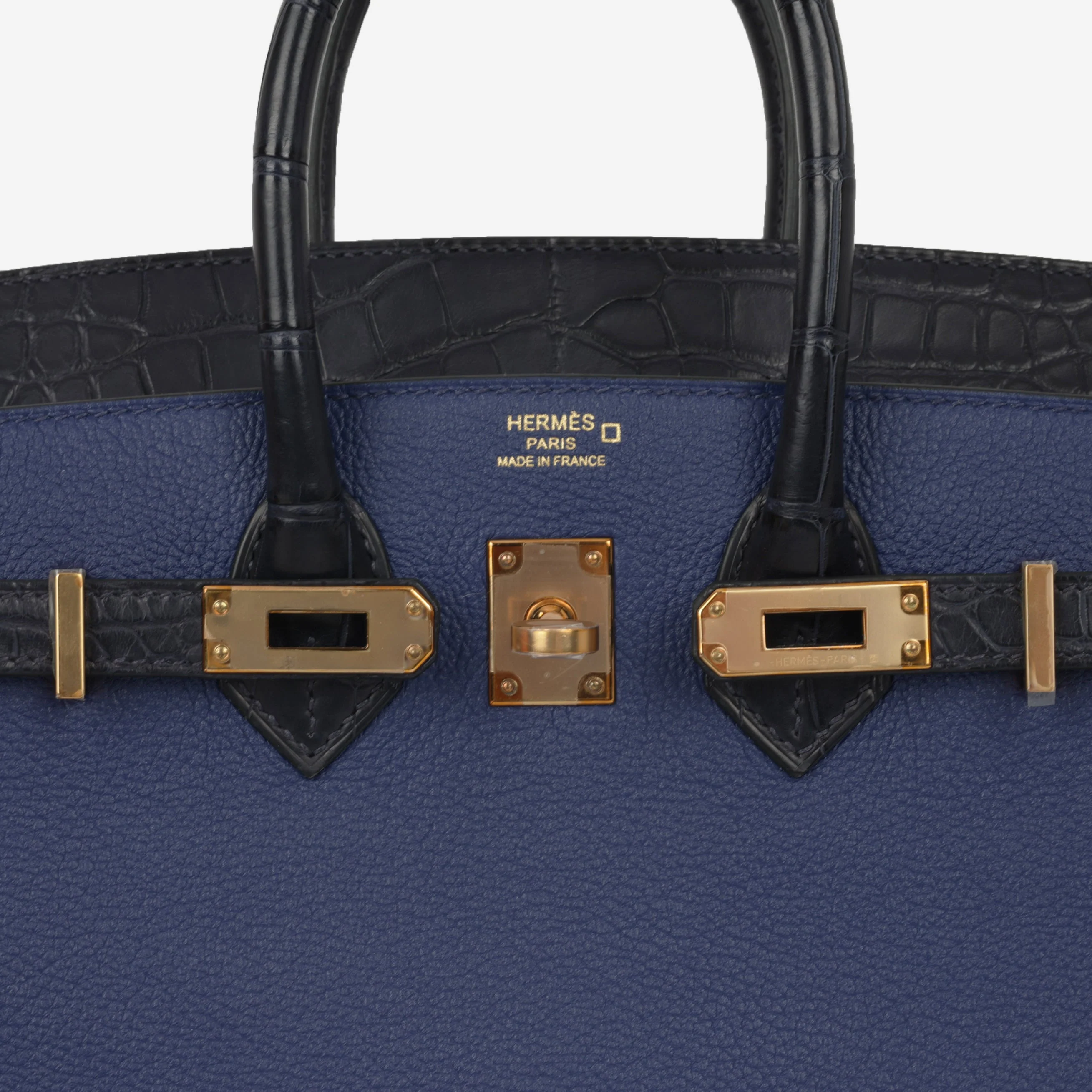 Hermès Birkin 25 Touch - Bleu Saphir Novillo / Blue Marine Alligator | Rose Gold Hardware - Image 8
