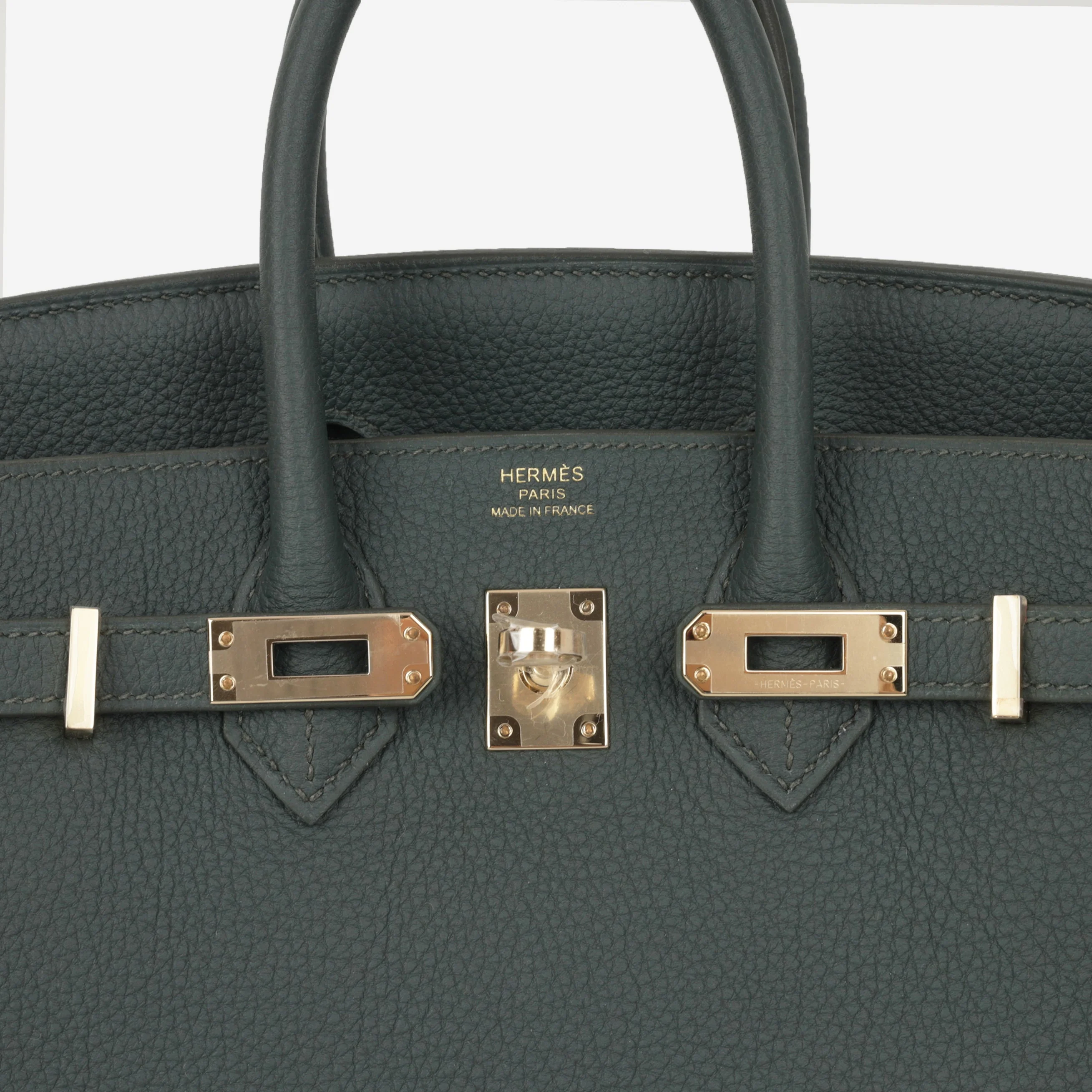 Hermès Birkin 25 - Vert Mangrove Togo | Permabrass Hardware - Image 8