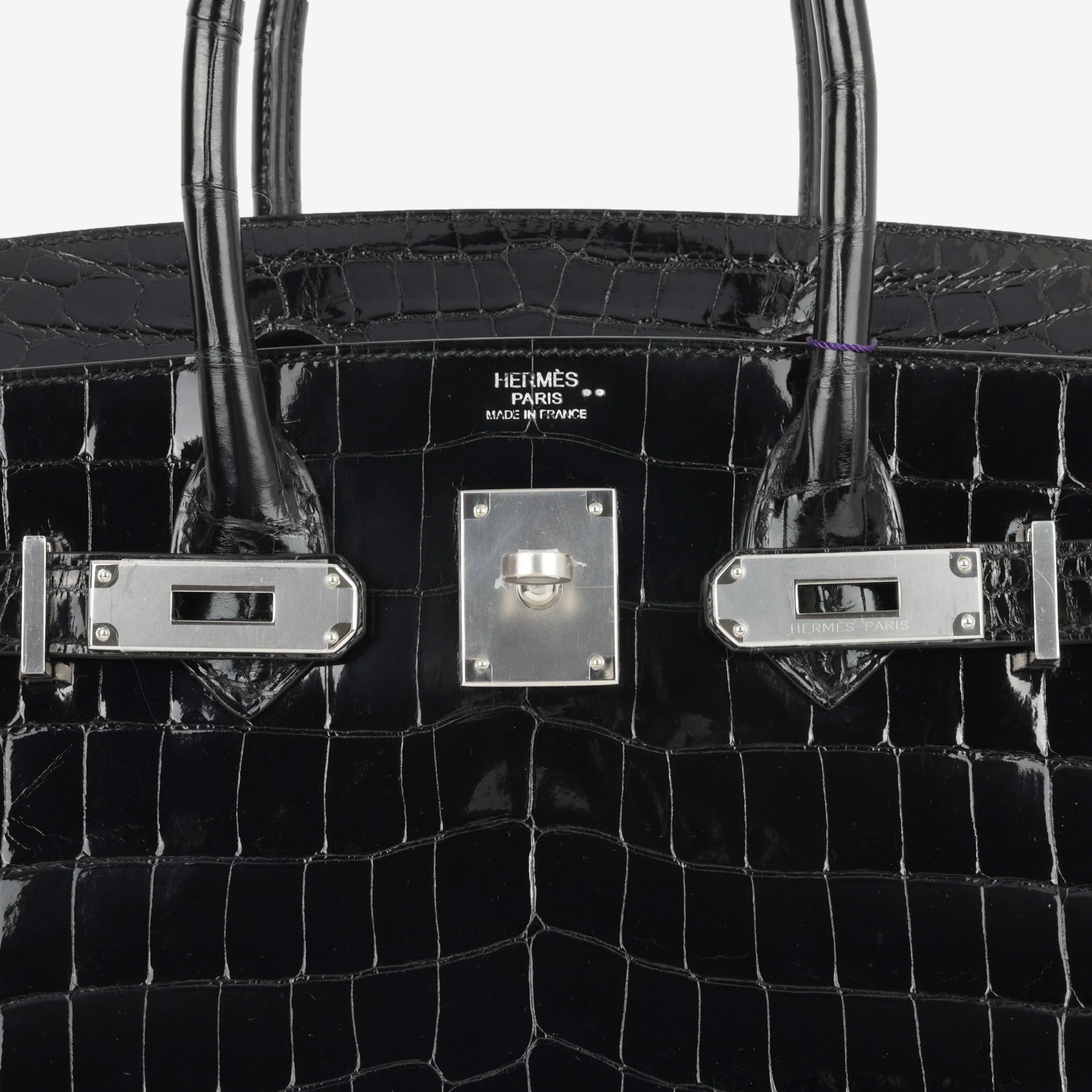 Hermès Birkin 30 - Black Crocodile Niloticus | Palladium Hardware - Image 8