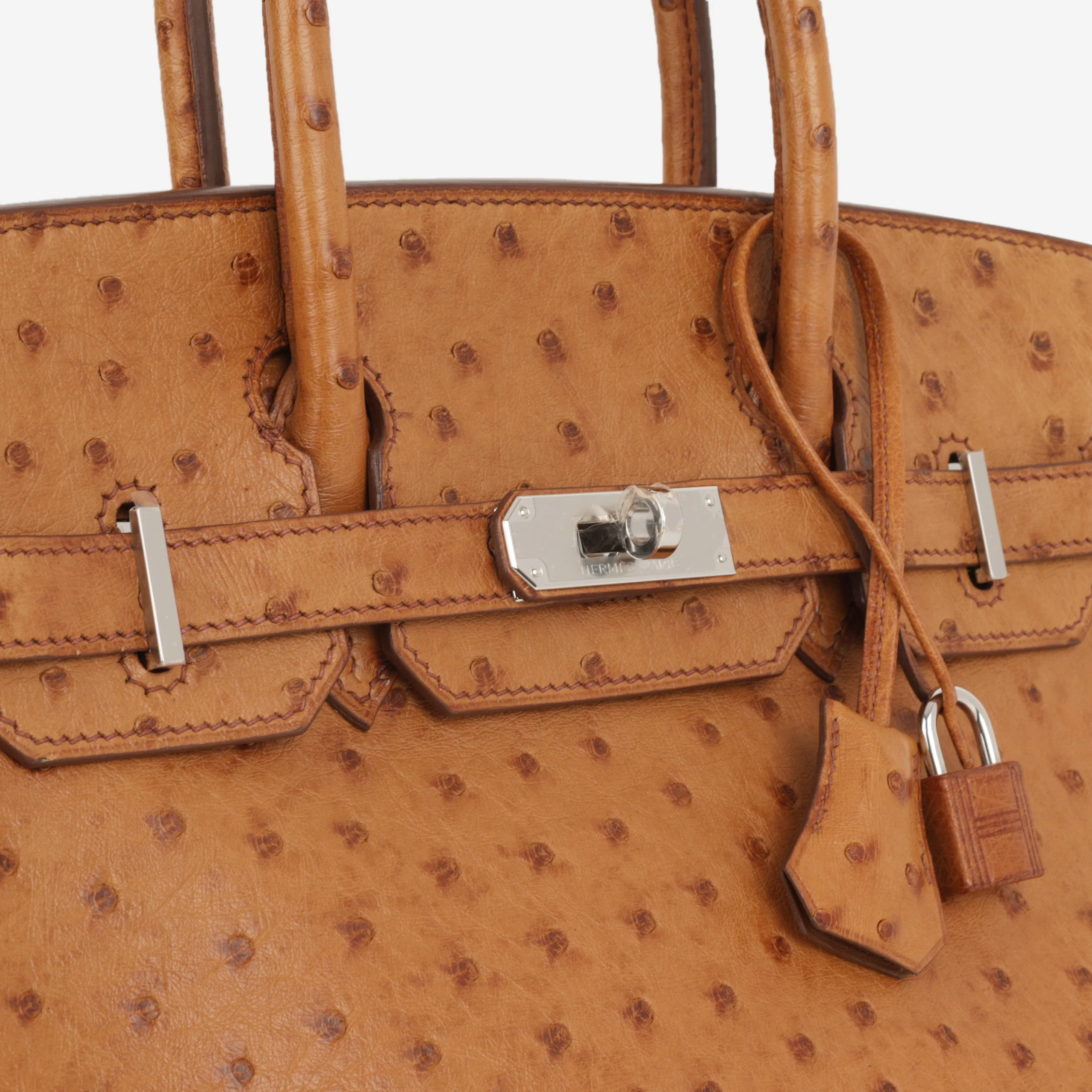 Hermès Birkin 30 - Natural Sable Ostrich | Palladium Hardware - Image 9
