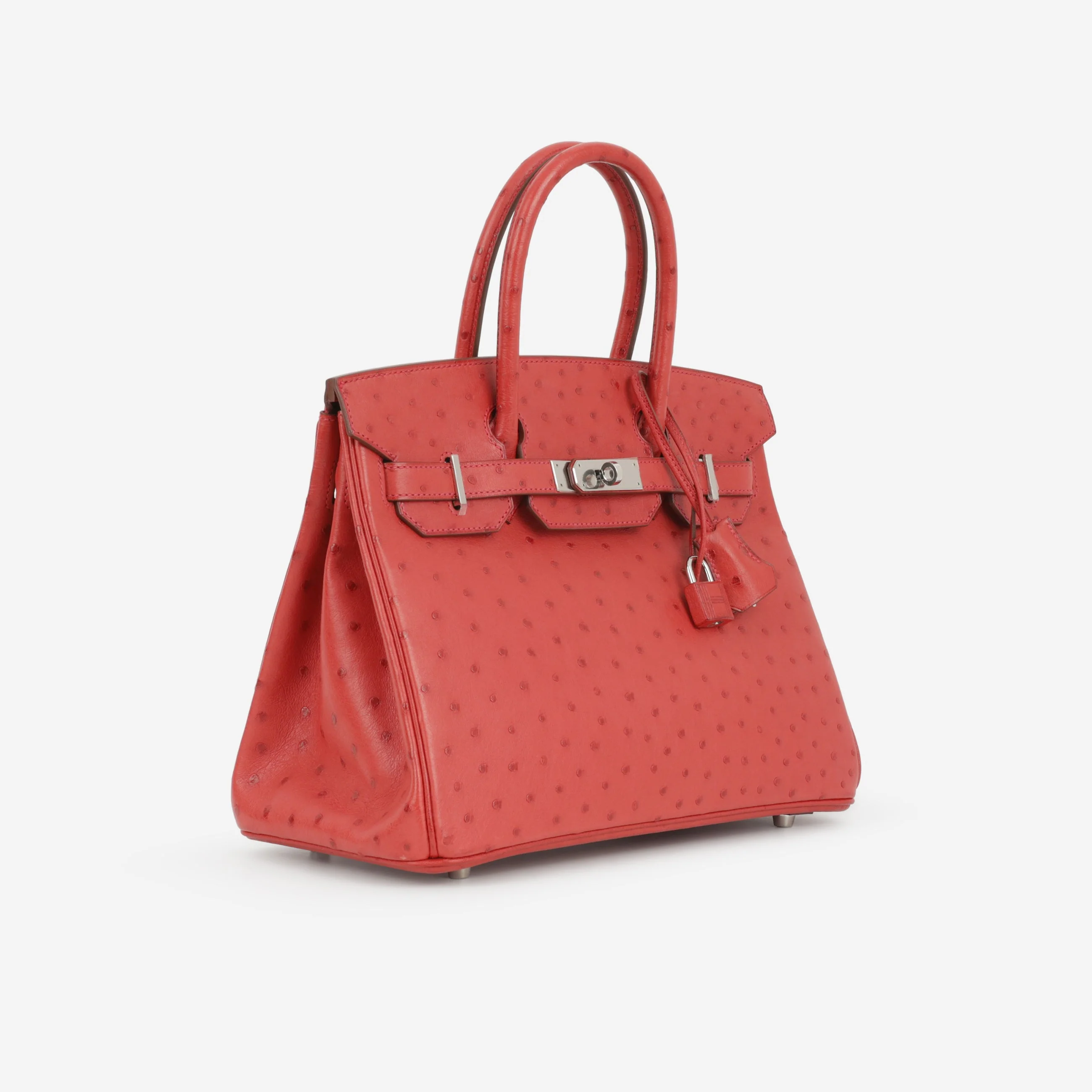 Hermès Birkin 30 - Rouge Vif Ostrich | Palladium Hardware - Image 2