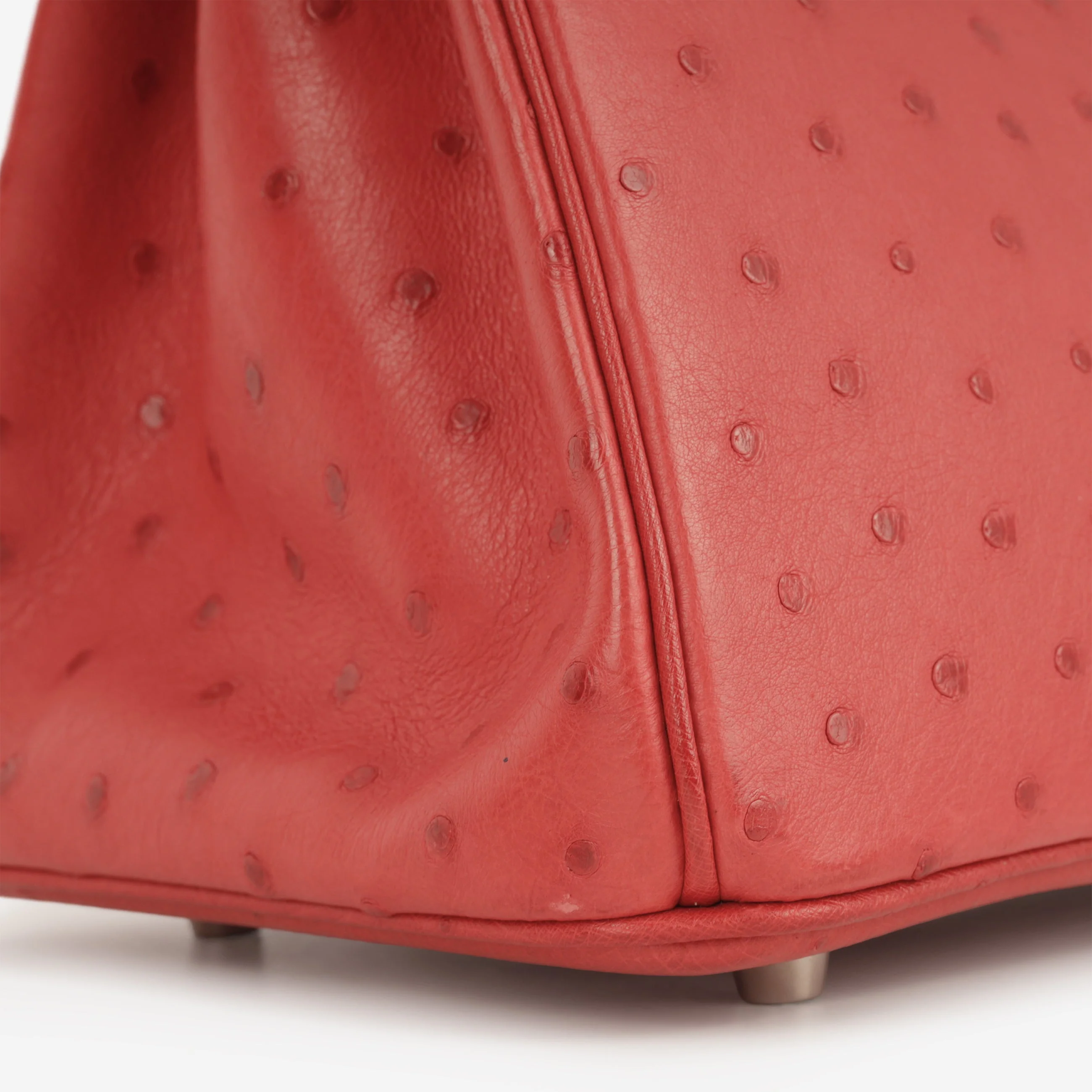 Hermès Birkin 30 - Rouge Vif Ostrich | Palladium Hardware - Image 7