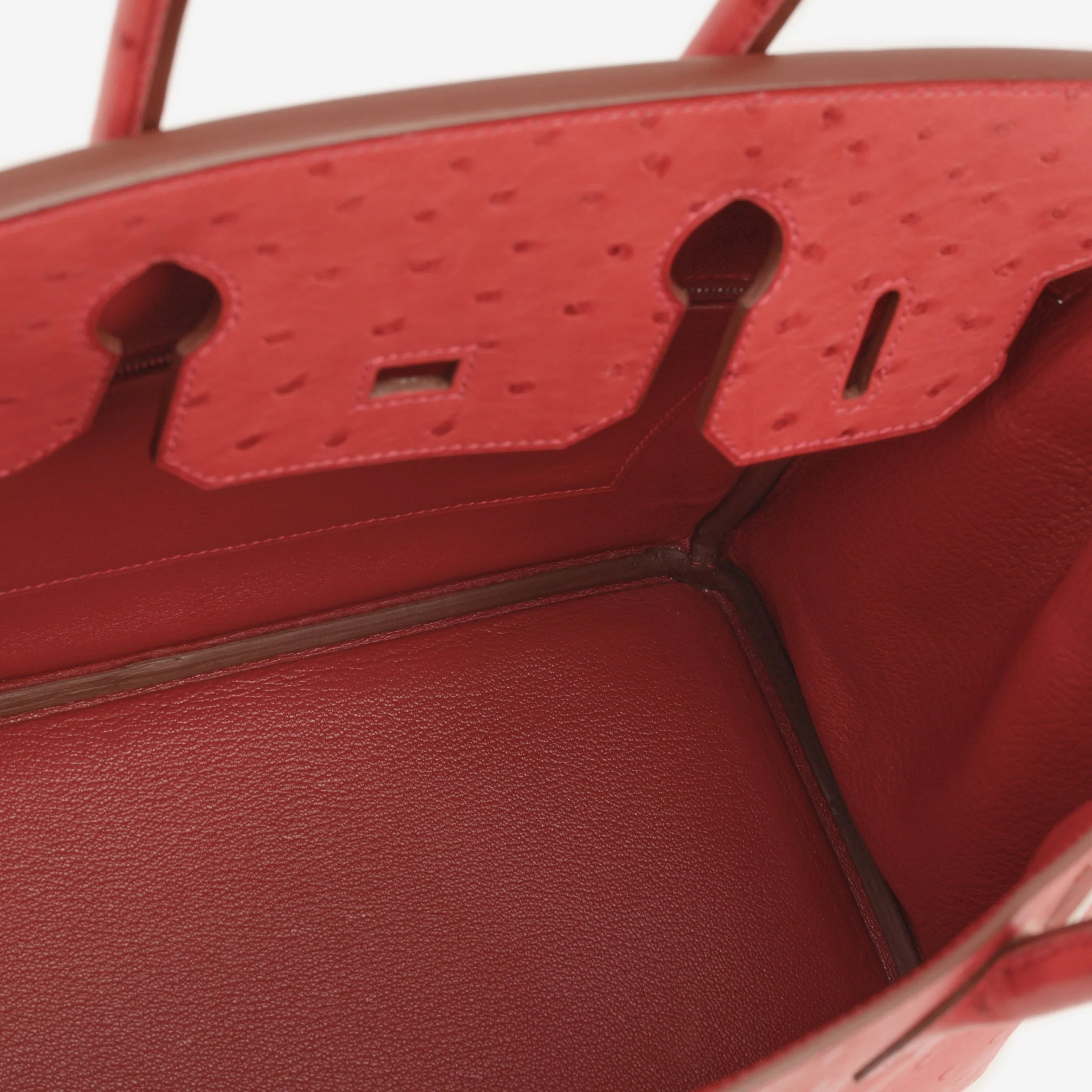 Hermès Birkin 30 - Rouge Vif Ostrich | Palladium Hardware - Image 8