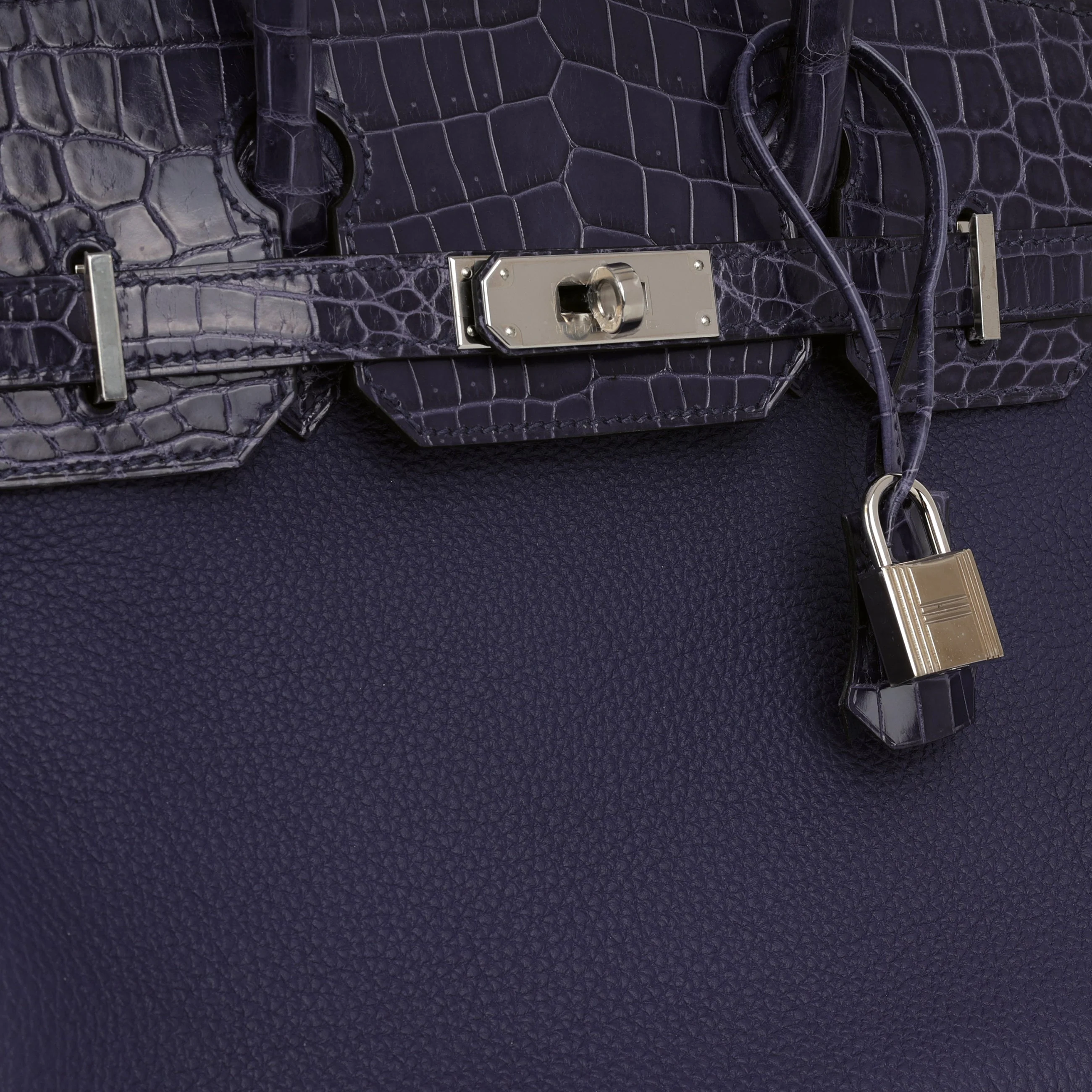 Hermès Birkin 30 Touch - Bleu Encre Togo / Crocodile Niloticus | Palladium Hardware - Image 9