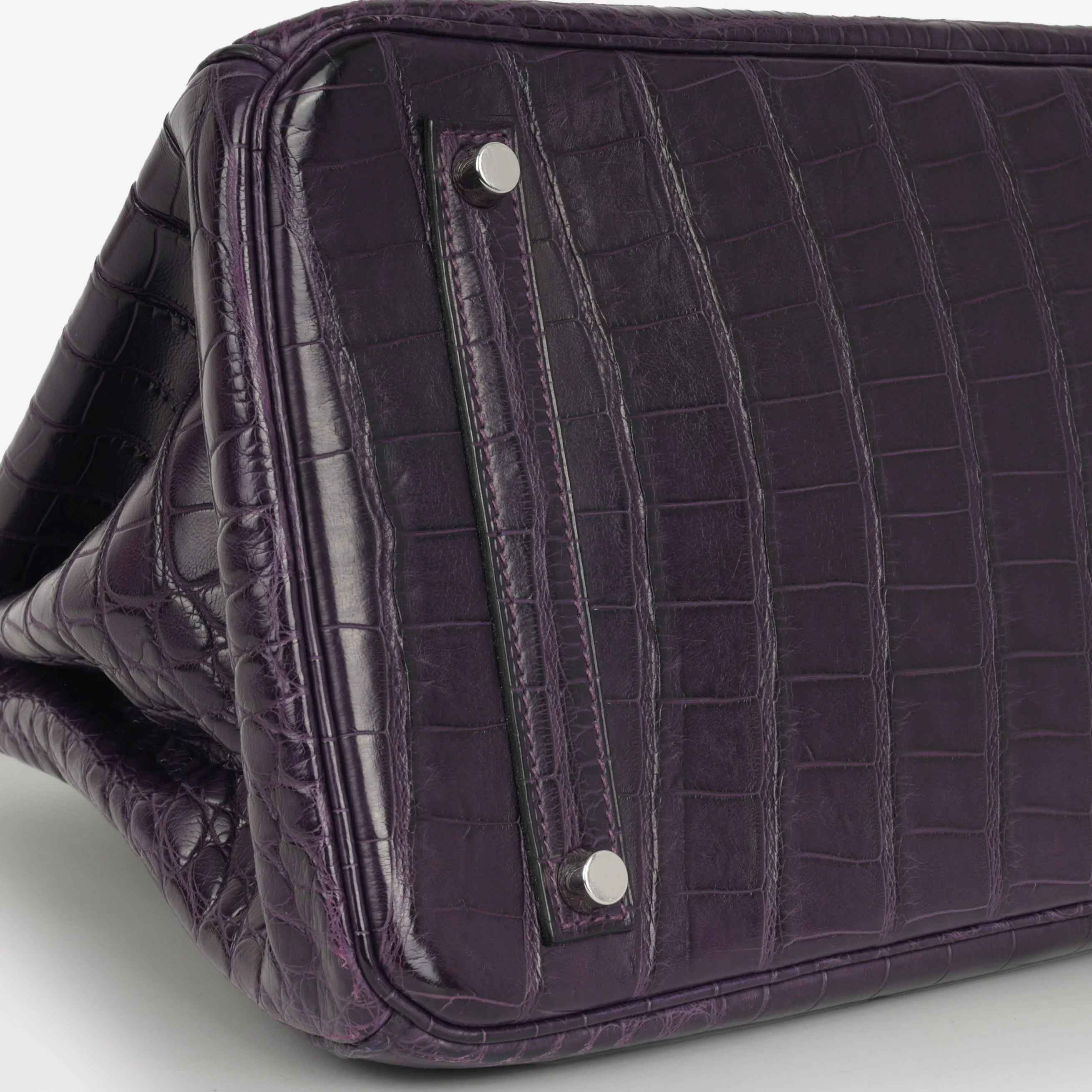 Hermès Birkin 35 - Amethyst Matte Alligator Mississippiensis | Palladium Hardware - Image 5