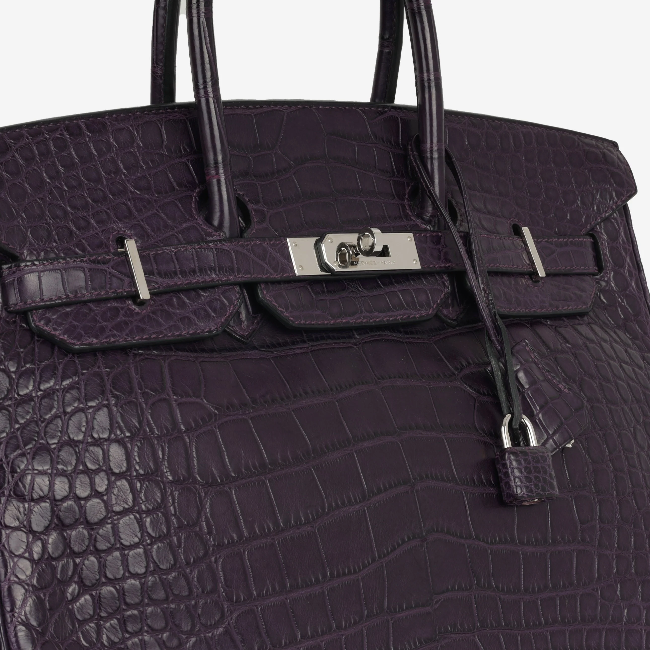 Hermès Birkin 35 - Amethyst Matte Alligator Mississippiensis | Palladium Hardware - Image 7