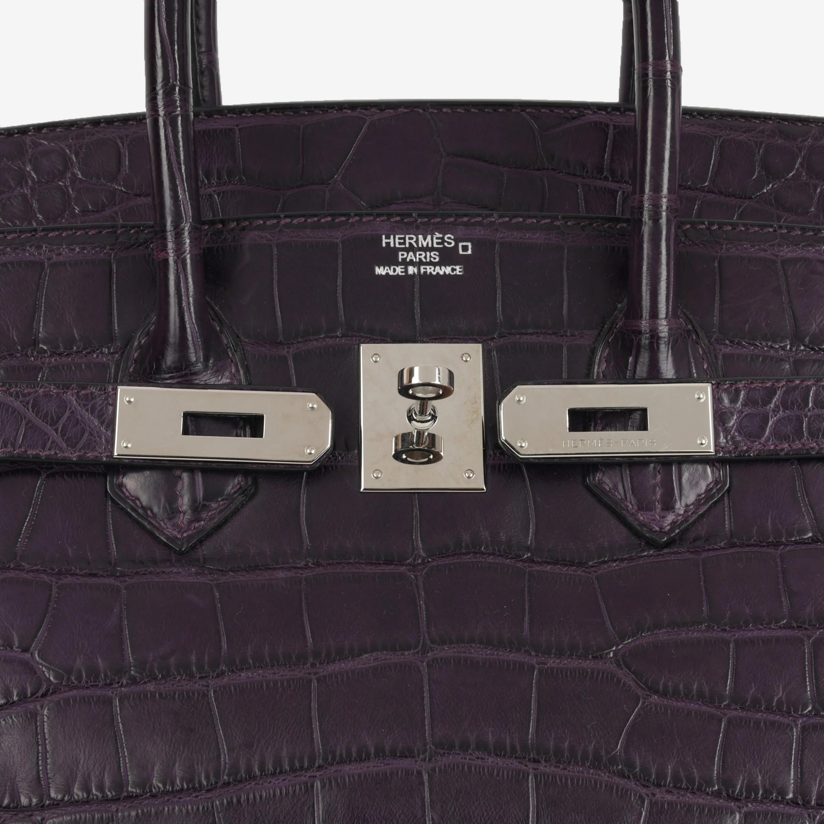 Hermès Birkin 35 - Amethyst Matte Alligator Mississippiensis | Palladium Hardware - Image 8