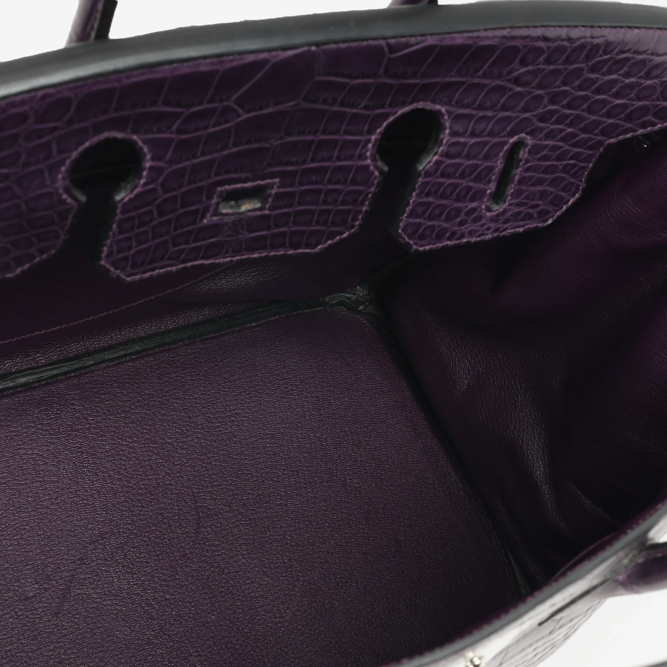 Hermès Birkin 35 - Amethyst Matte Alligator Mississippiensis | Palladium Hardware - Image 9
