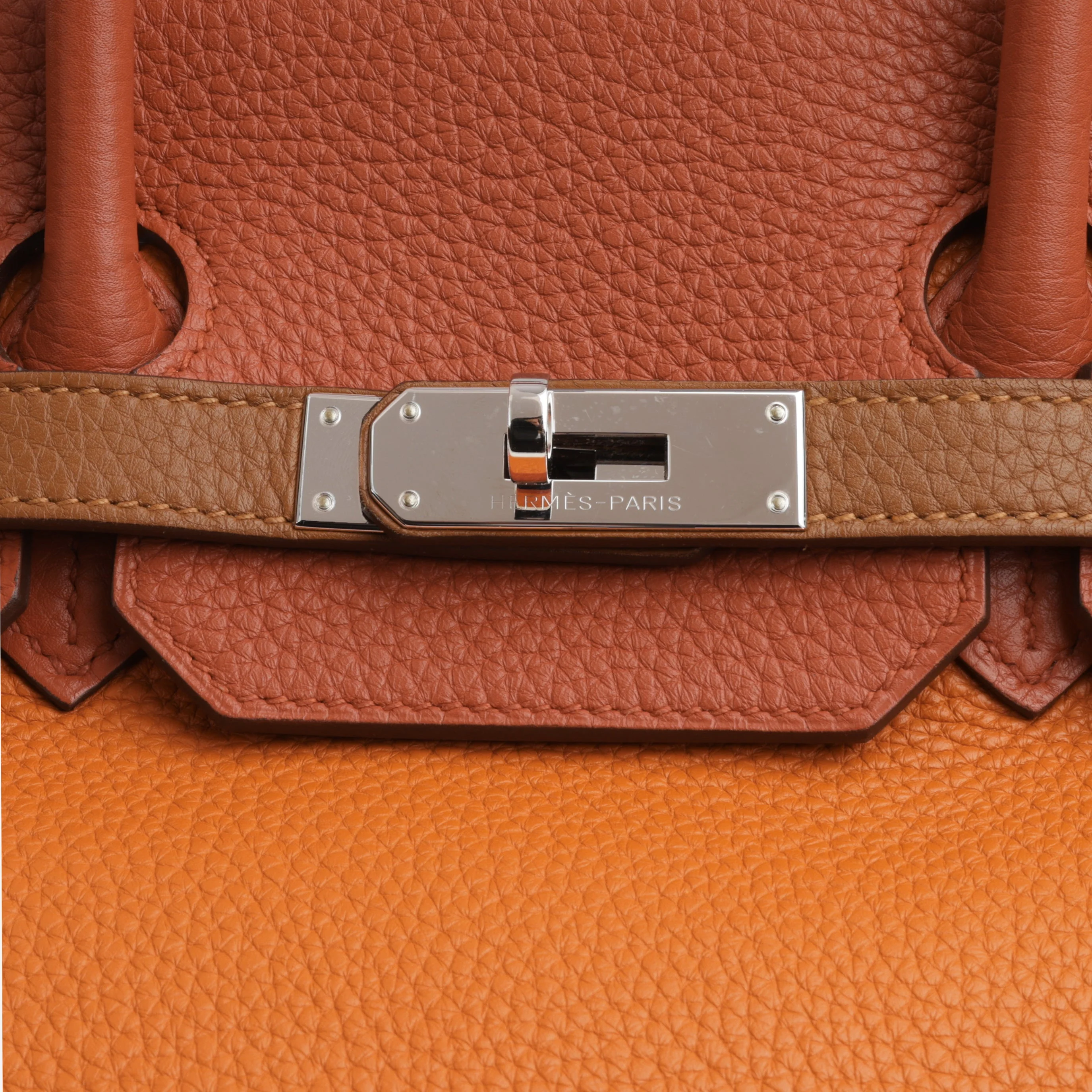 Hermès Birkin 35 Arlequin - Orange / Sanguine / Bleu Lin / Bleu Hydra / Etain / Gold Clemence | Palladium Hardware - Image 16