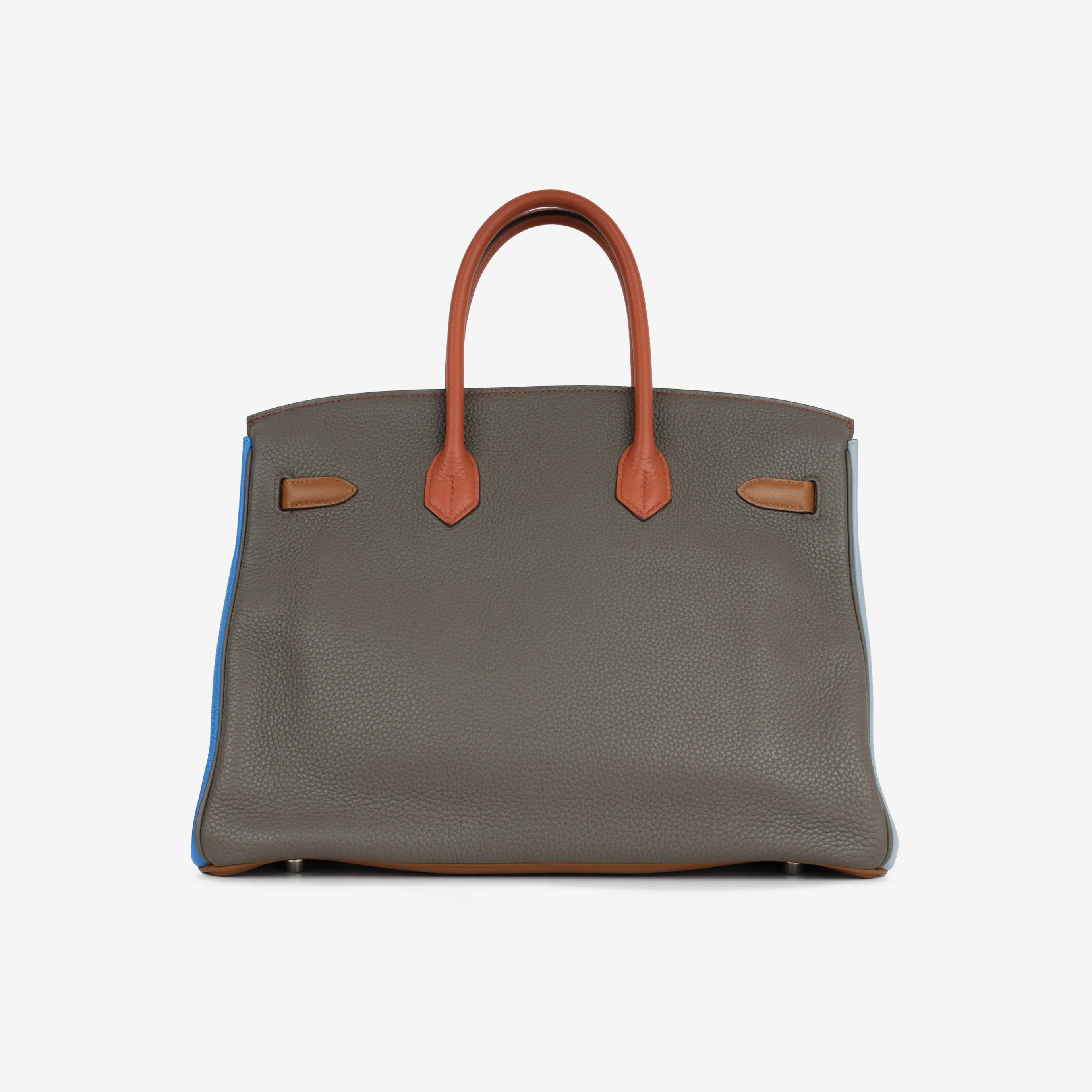 Hermès Birkin 35 Arlequin - Orange / Sanguine / Bleu Lin / Bleu Hydra / Etain / Gold Clemence | Palladium Hardware - Image 2