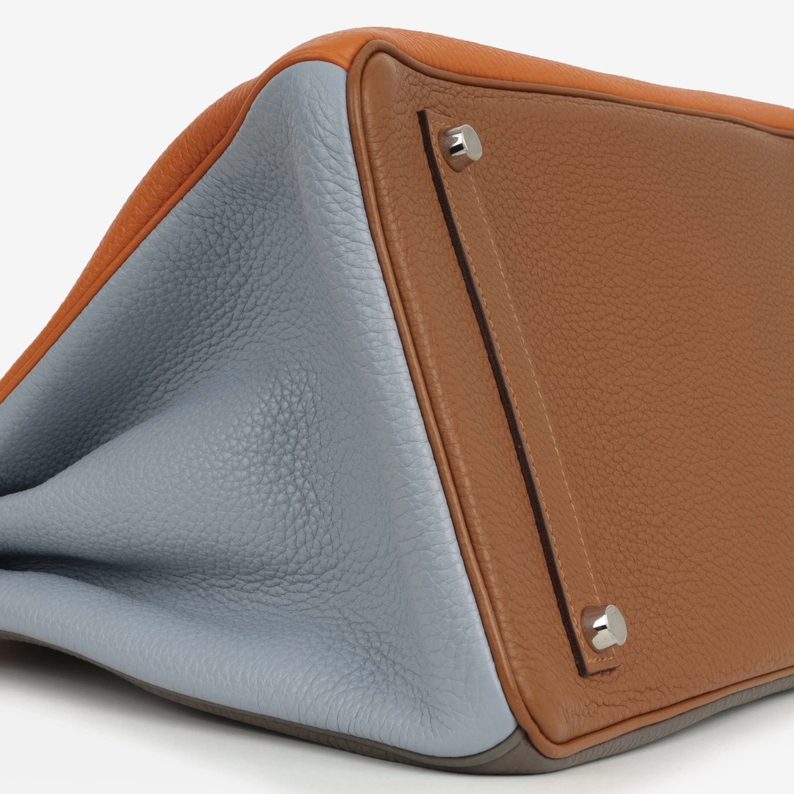 Hermès Birkin 35 Arlequin - Orange / Sanguine / Bleu Lin / Bleu Hydra / Etain / Gold Clemence | Palladium Hardware - Image 5