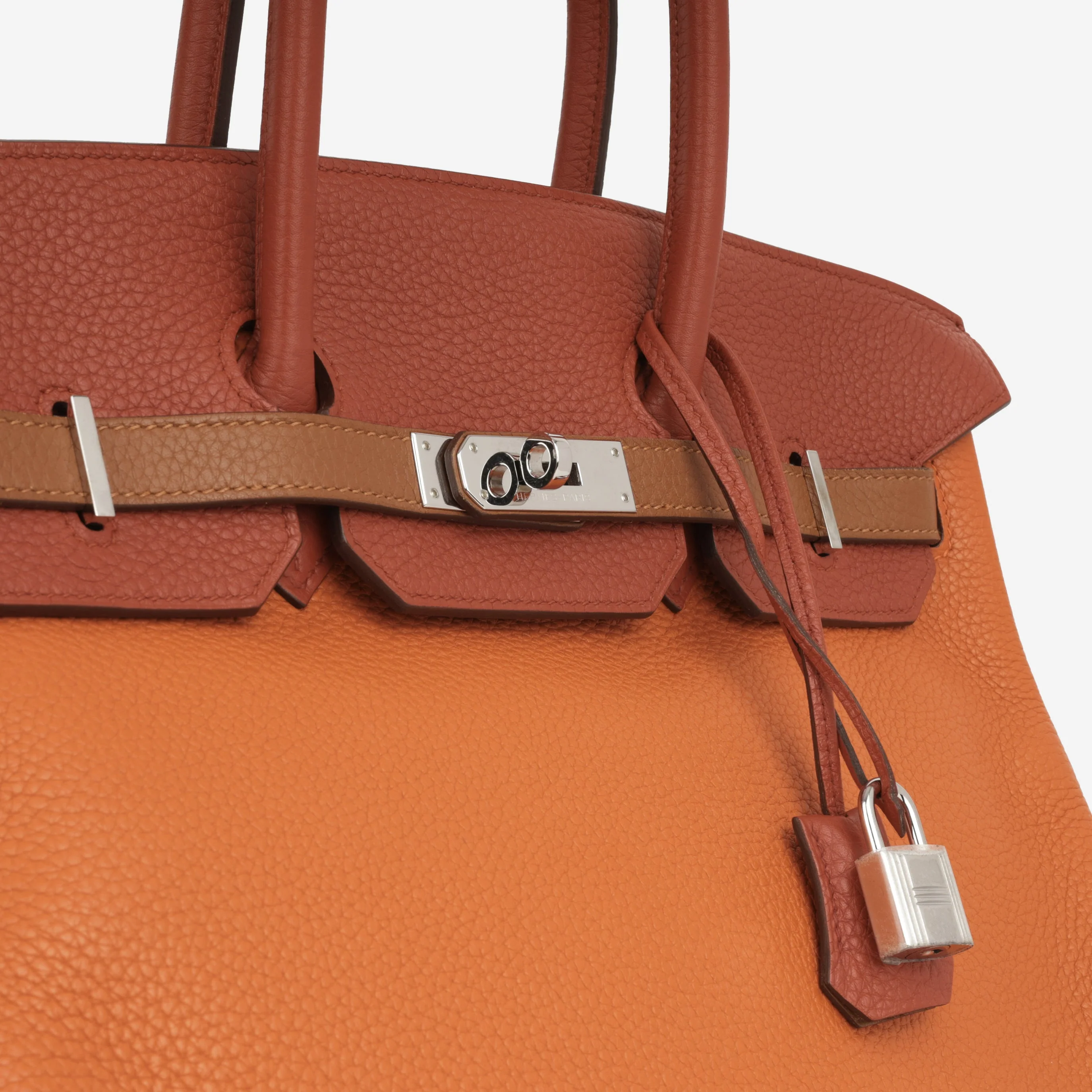 Hermès Birkin 35 Arlequin - Orange / Sanguine / Bleu Lin / Bleu Hydra / Etain / Gold Clemence | Palladium Hardware - Image 6