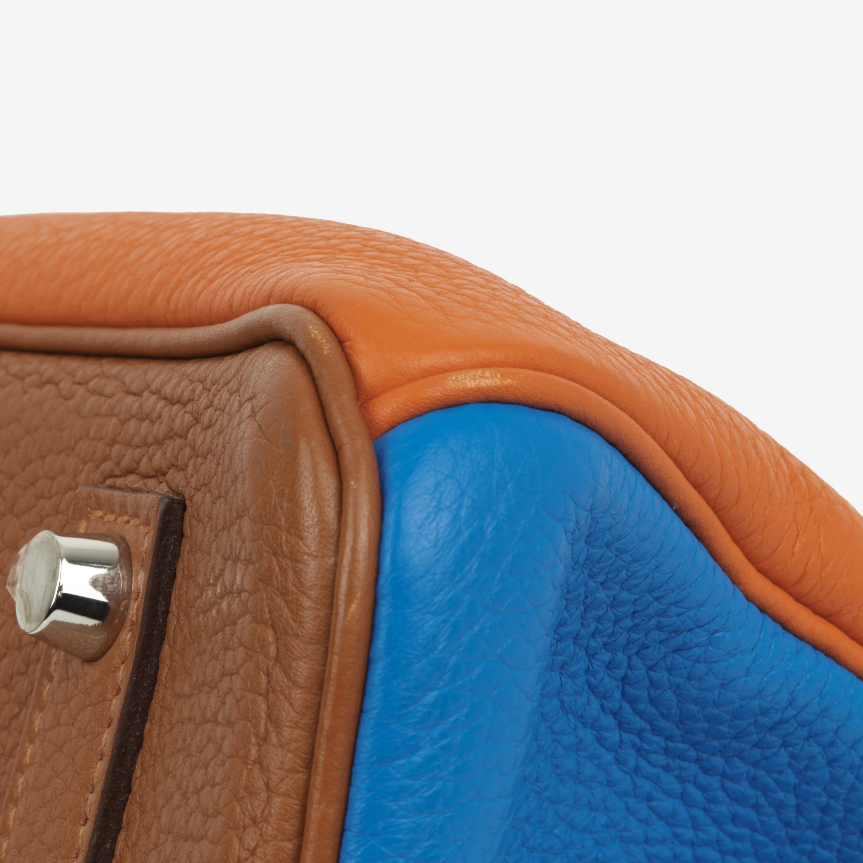Hermès Birkin 35 Arlequin - Orange / Sanguine / Bleu Lin / Bleu Hydra / Etain / Gold Clemence | Palladium Hardware - Image 9