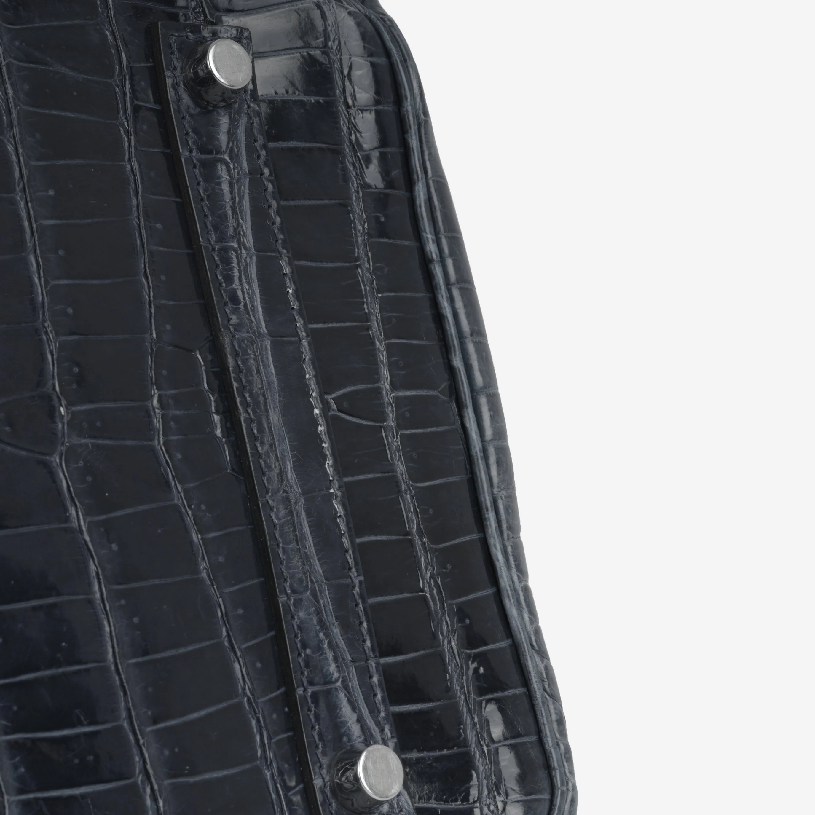 Hermès Birkin 35 - Bleu De Malte Crocodile Porosus Lisse | Palladium Hardware - Image 10