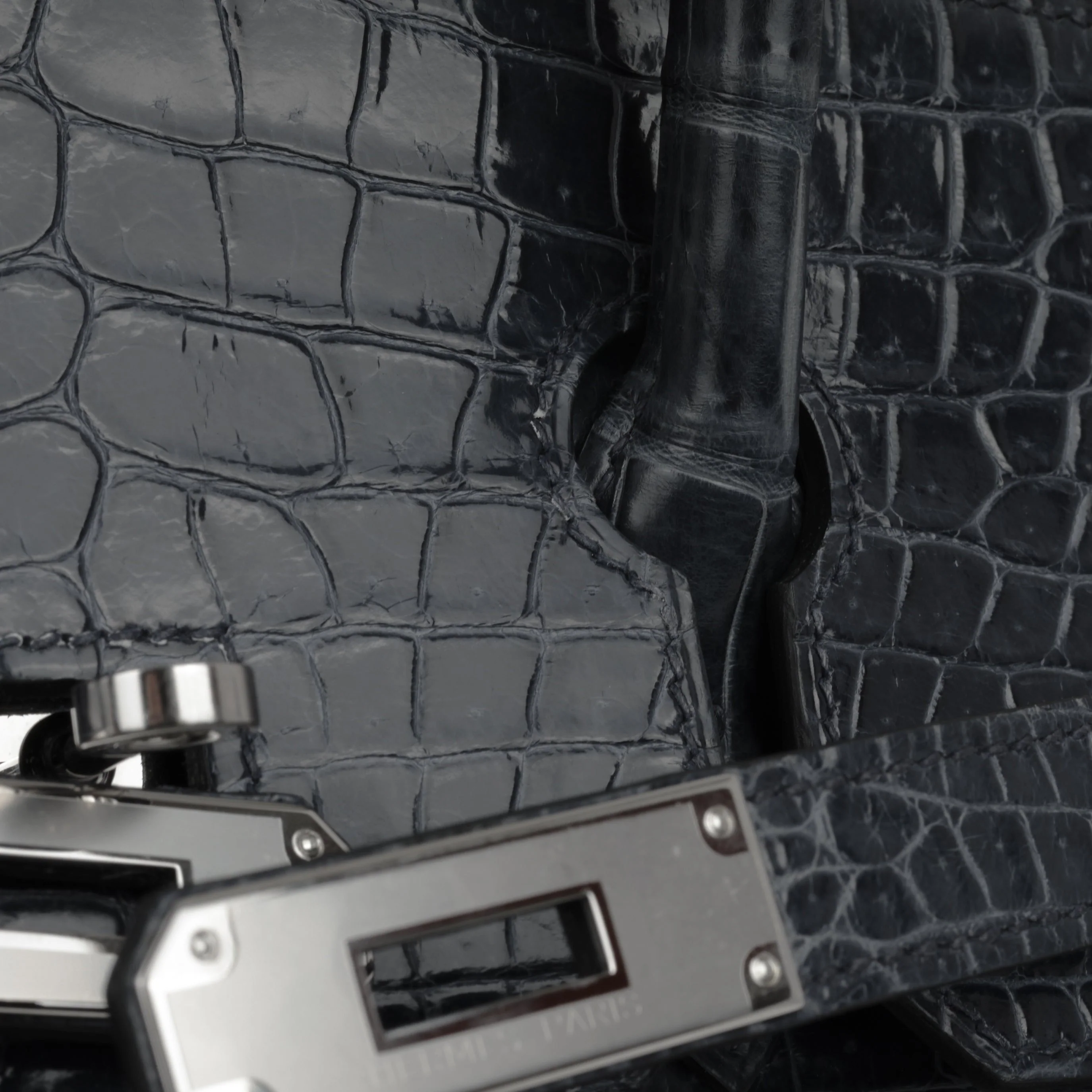 Hermès Birkin 35 - Bleu De Malte Crocodile Porosus Lisse | Palladium Hardware - Image 11
