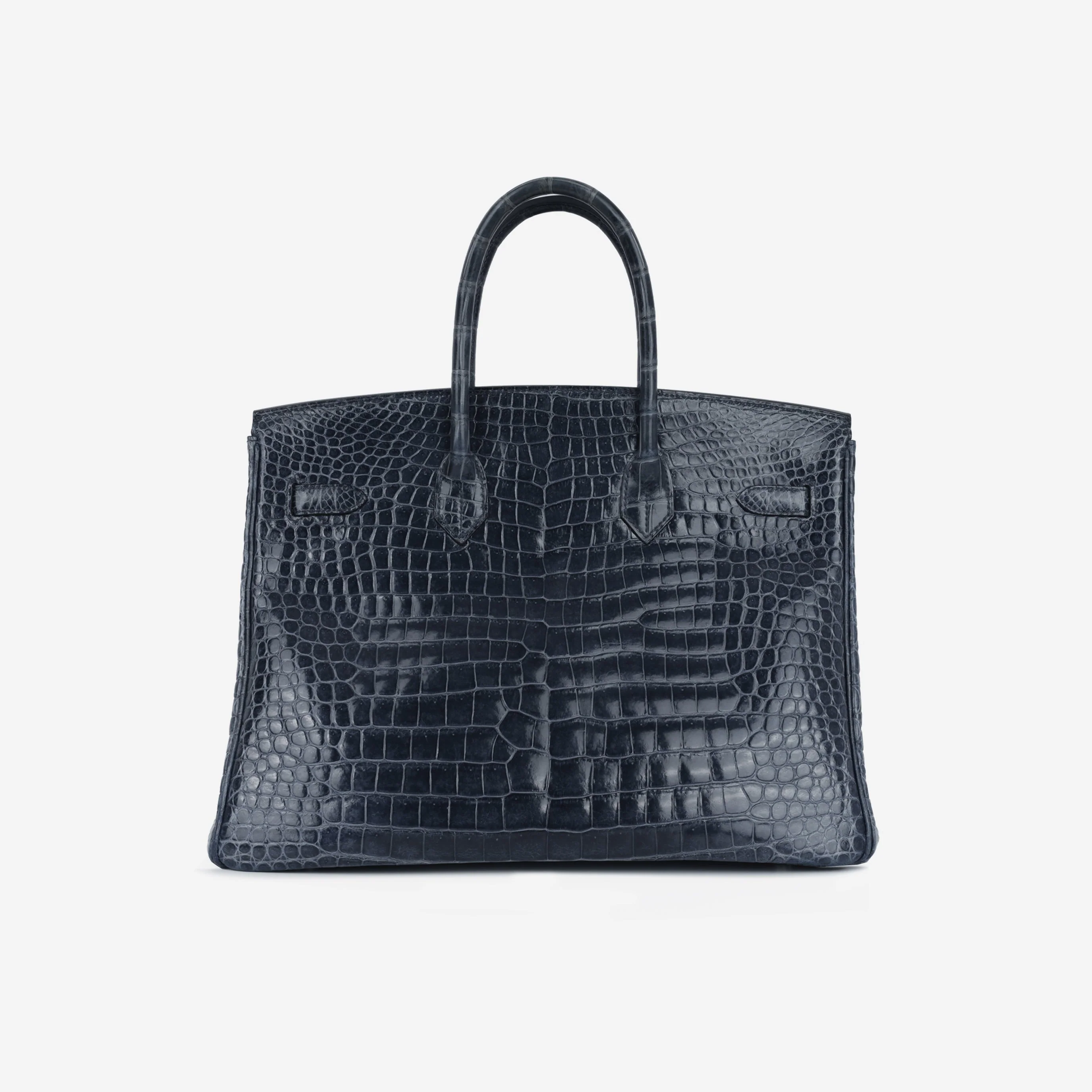 Hermès Birkin 35 - Bleu De Malte Crocodile Porosus Lisse | Palladium Hardware - Image 3
