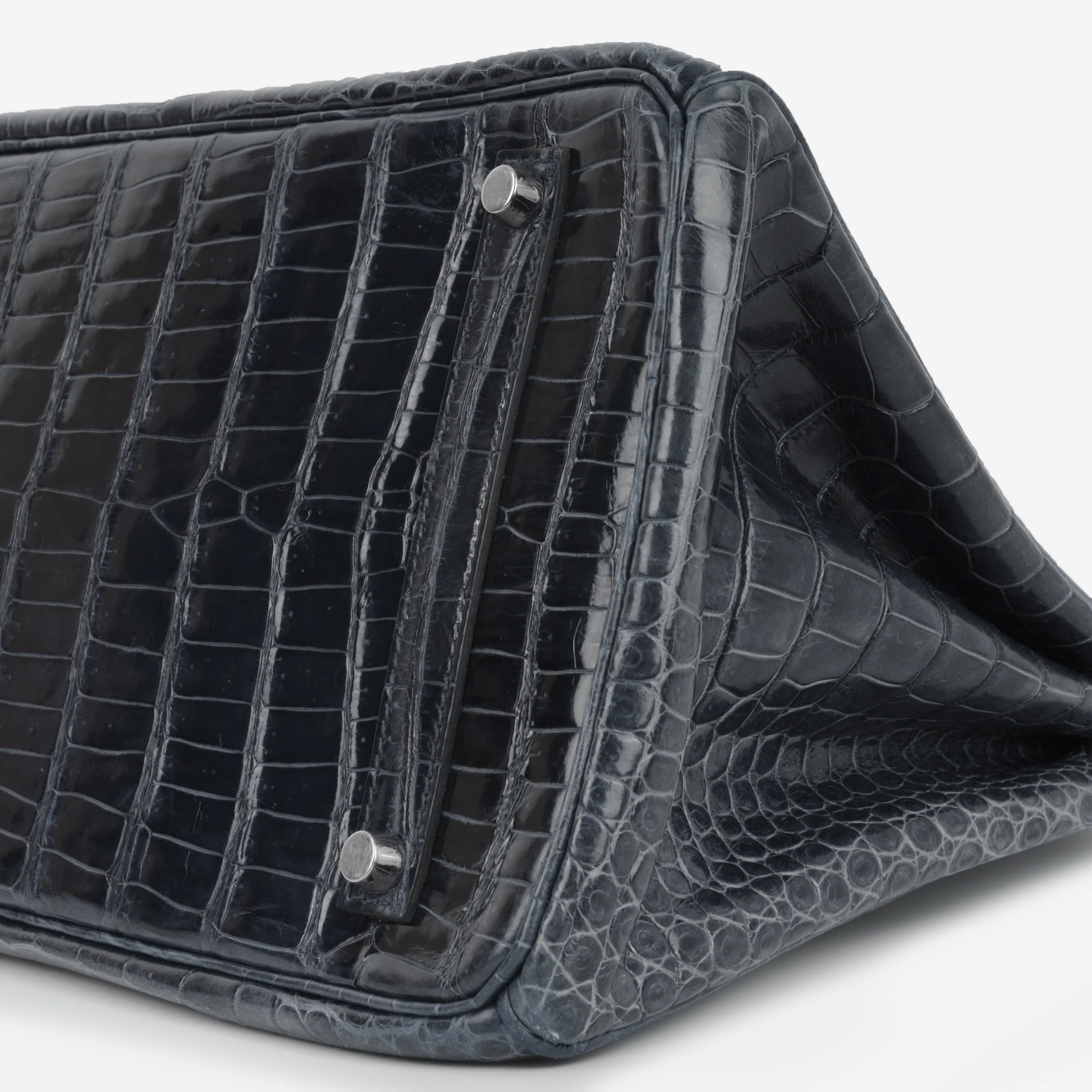 Hermès Birkin 35 - Bleu De Malte Crocodile Porosus Lisse | Palladium Hardware - Image 5