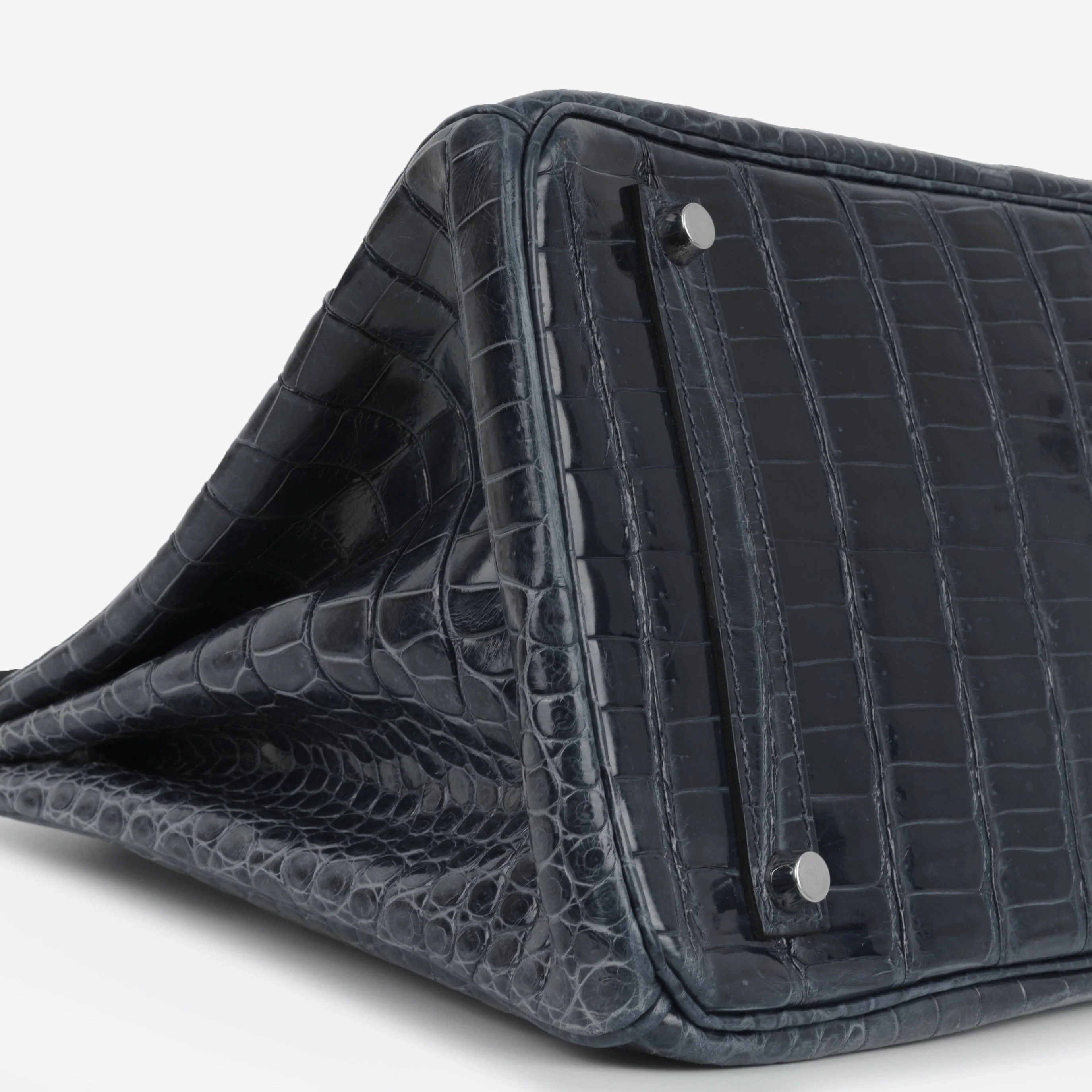 Hermès Birkin 35 - Bleu De Malte Crocodile Porosus Lisse | Palladium Hardware - Image 6