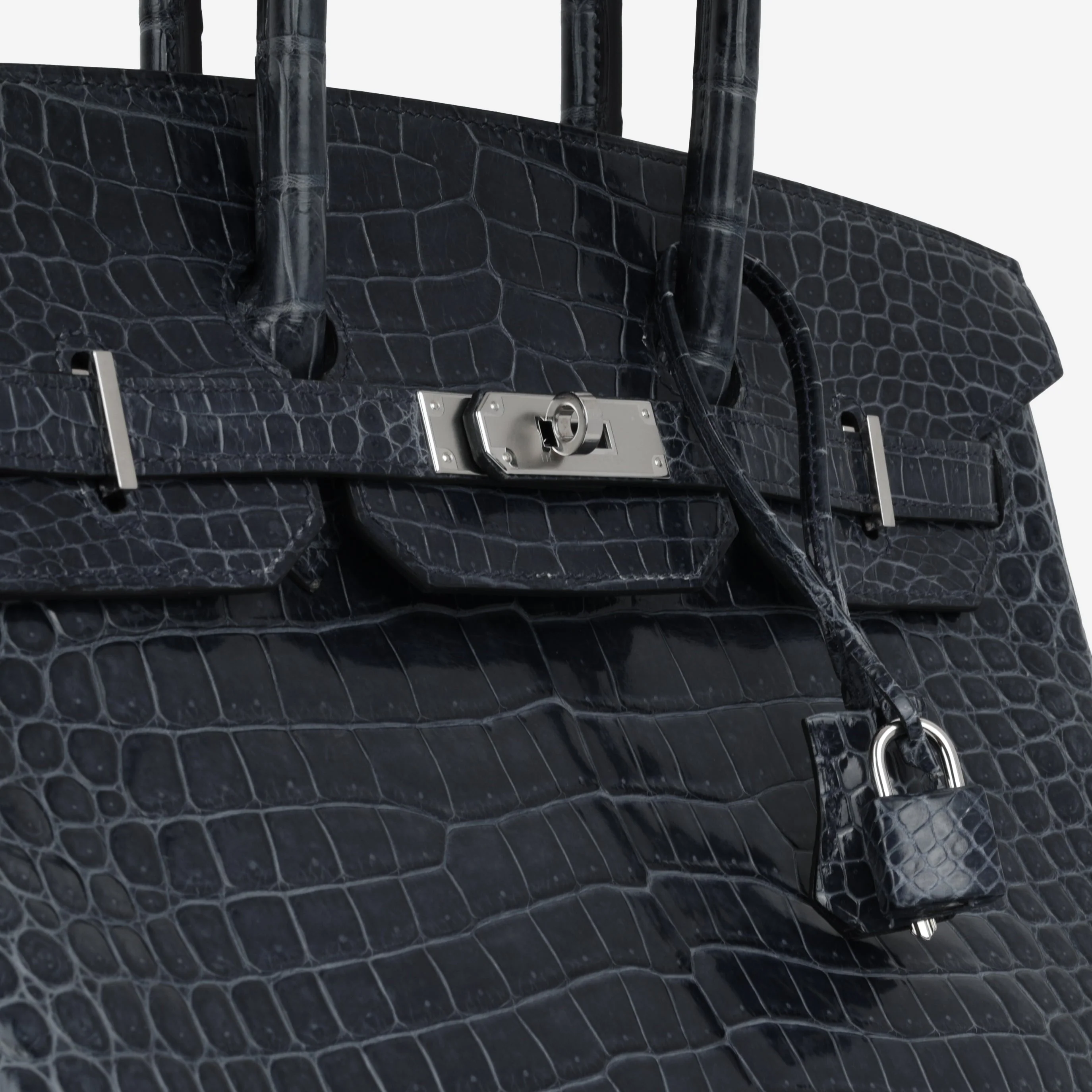 Hermès Birkin 35 - Bleu De Malte Crocodile Porosus Lisse | Palladium Hardware - Image 8