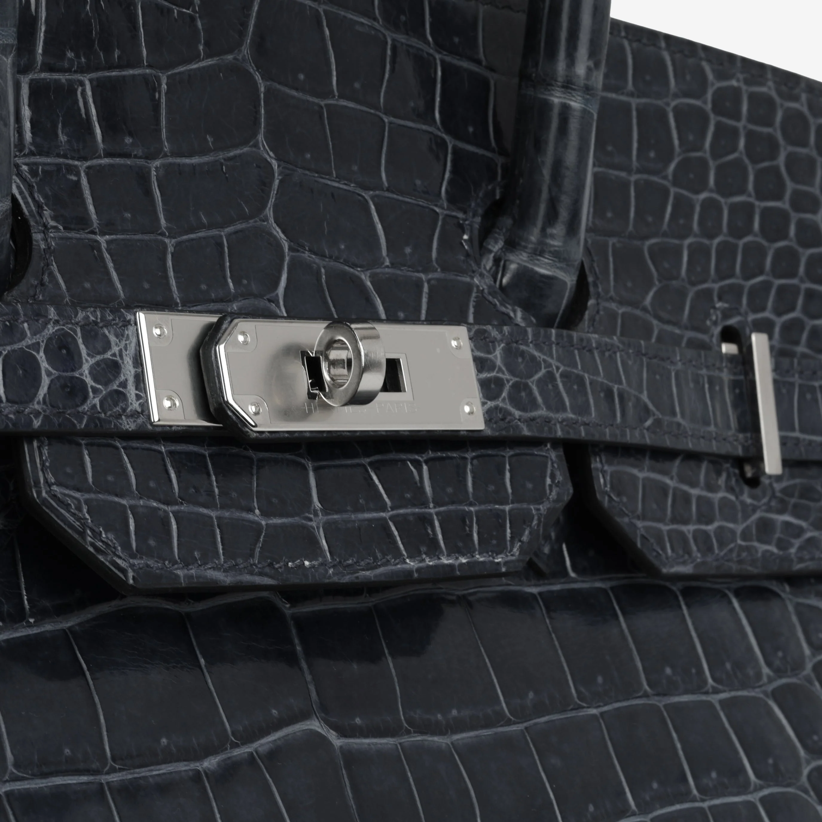 Hermès Birkin 35 - Bleu De Malte Crocodile Porosus Lisse | Palladium Hardware - Image 9