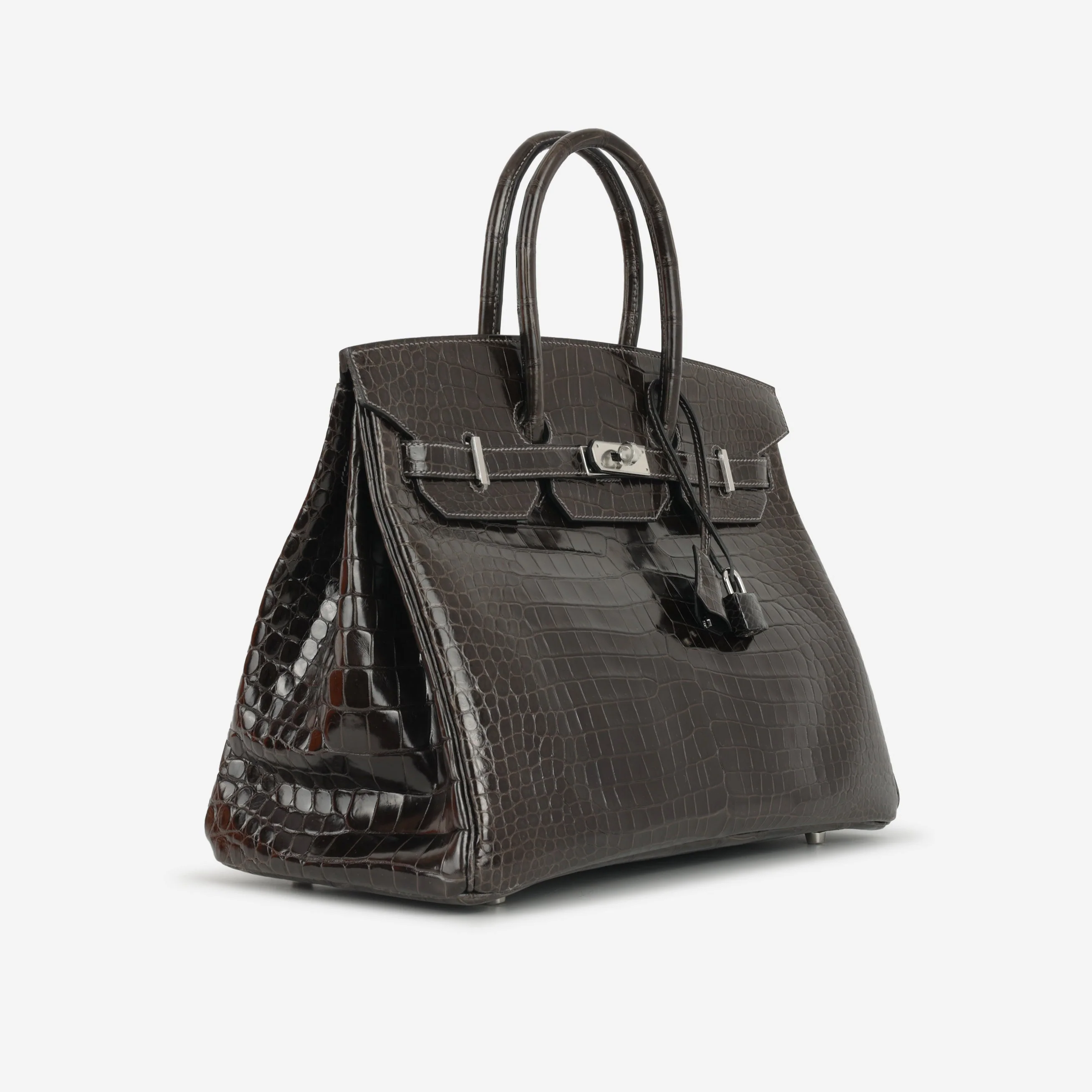 Hermès Birkin 35 - Graphite Crocodile Porosus | Palladium Hardware - Image 2