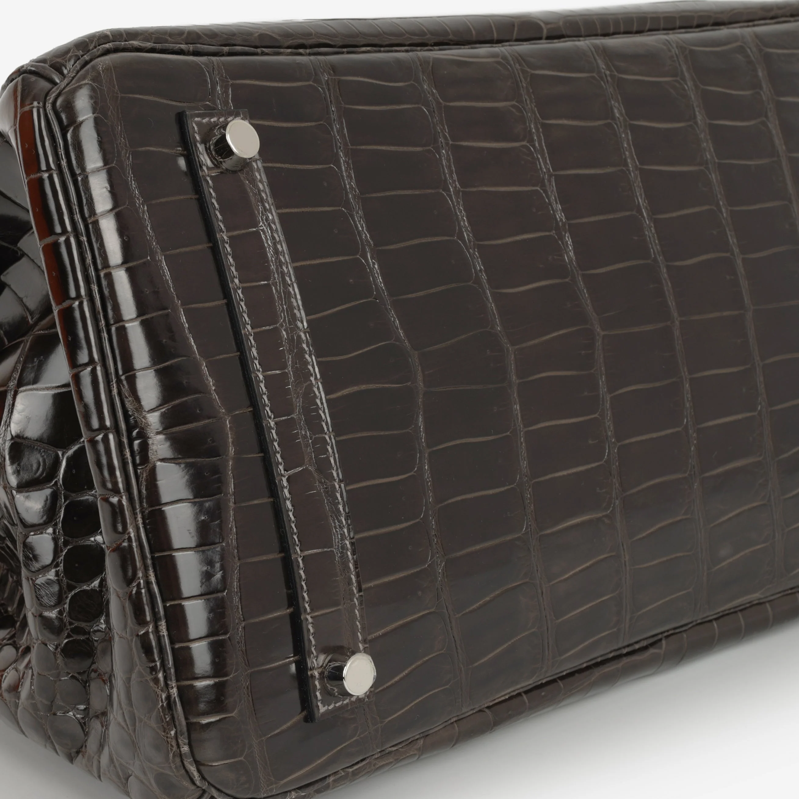 Hermès Birkin 35 - Graphite Crocodile Porosus | Palladium Hardware - Image 5