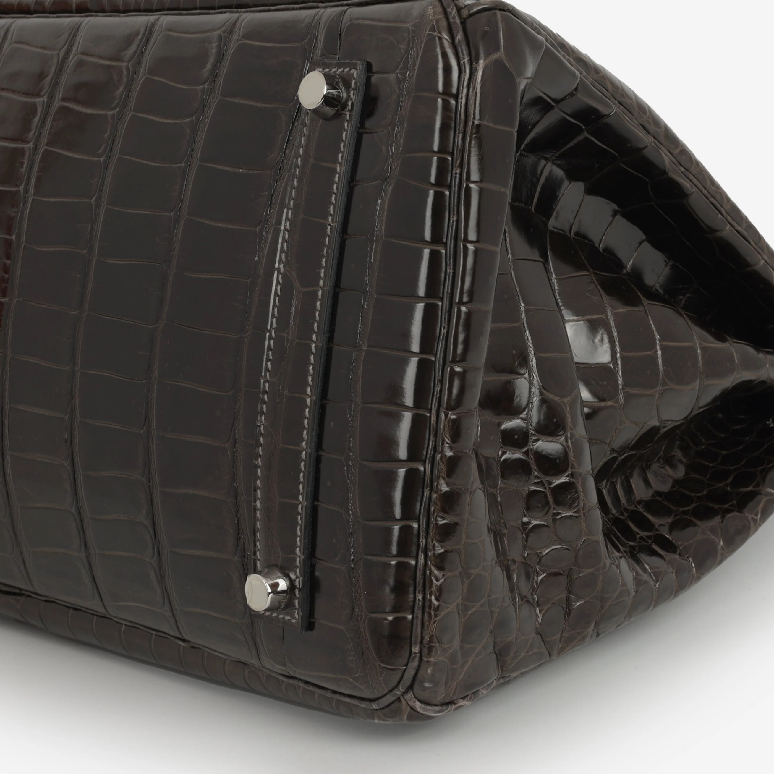Hermès Birkin 35 - Graphite Crocodile Porosus | Palladium Hardware - Image 6