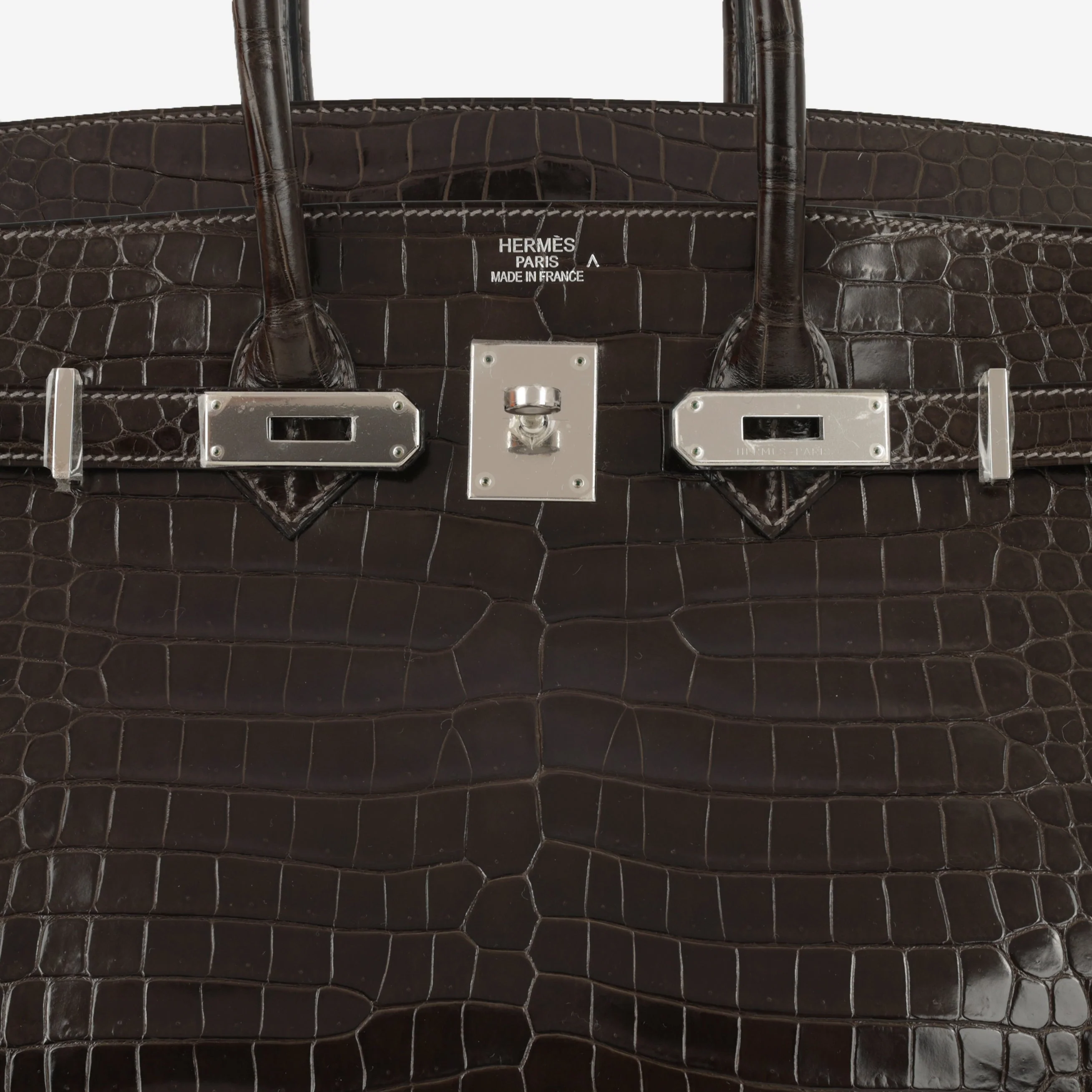 Hermès Birkin 35 - Graphite Crocodile Porosus | Palladium Hardware - Image 8