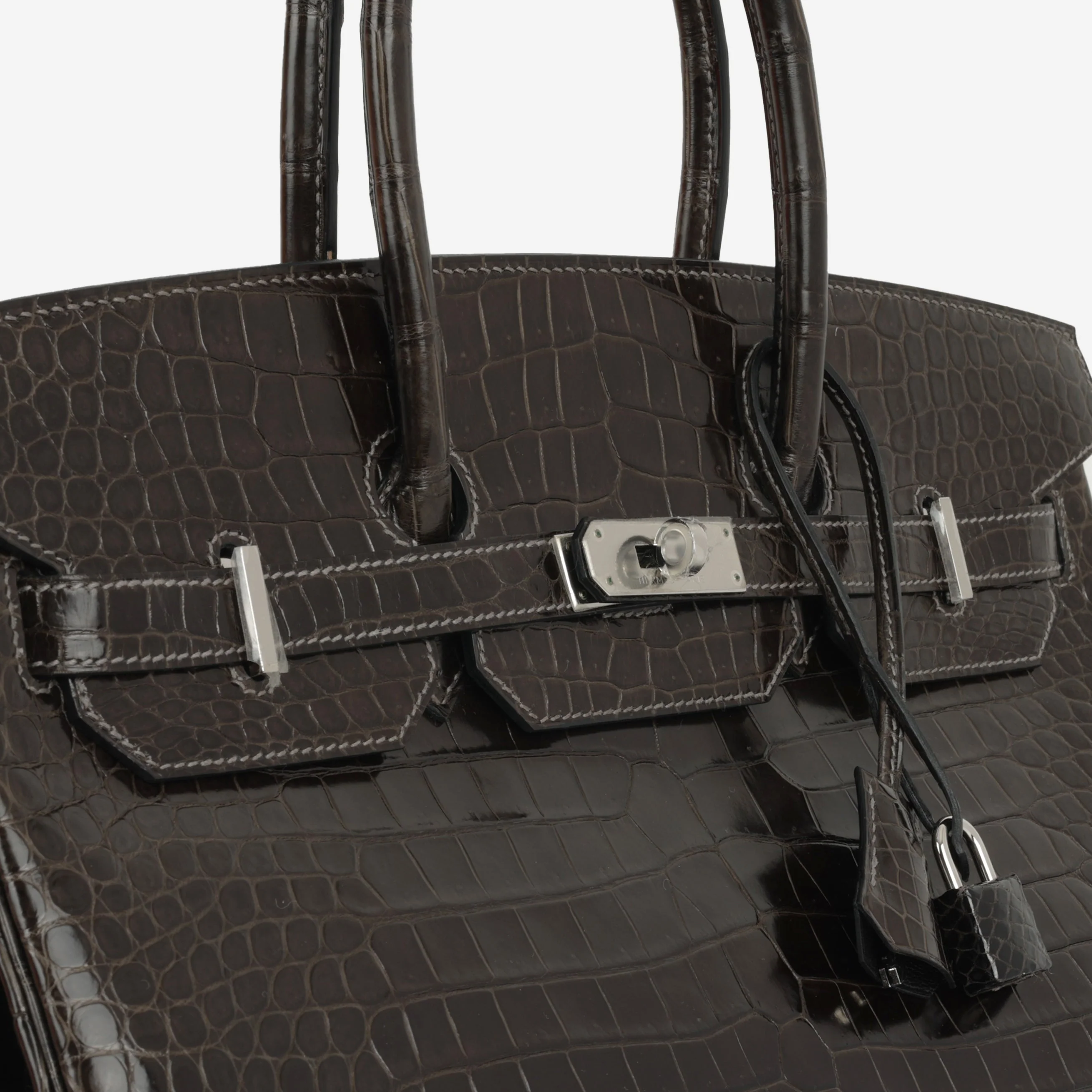 Hermès Birkin 35 - Graphite Crocodile Porosus | Palladium Hardware - Image 9