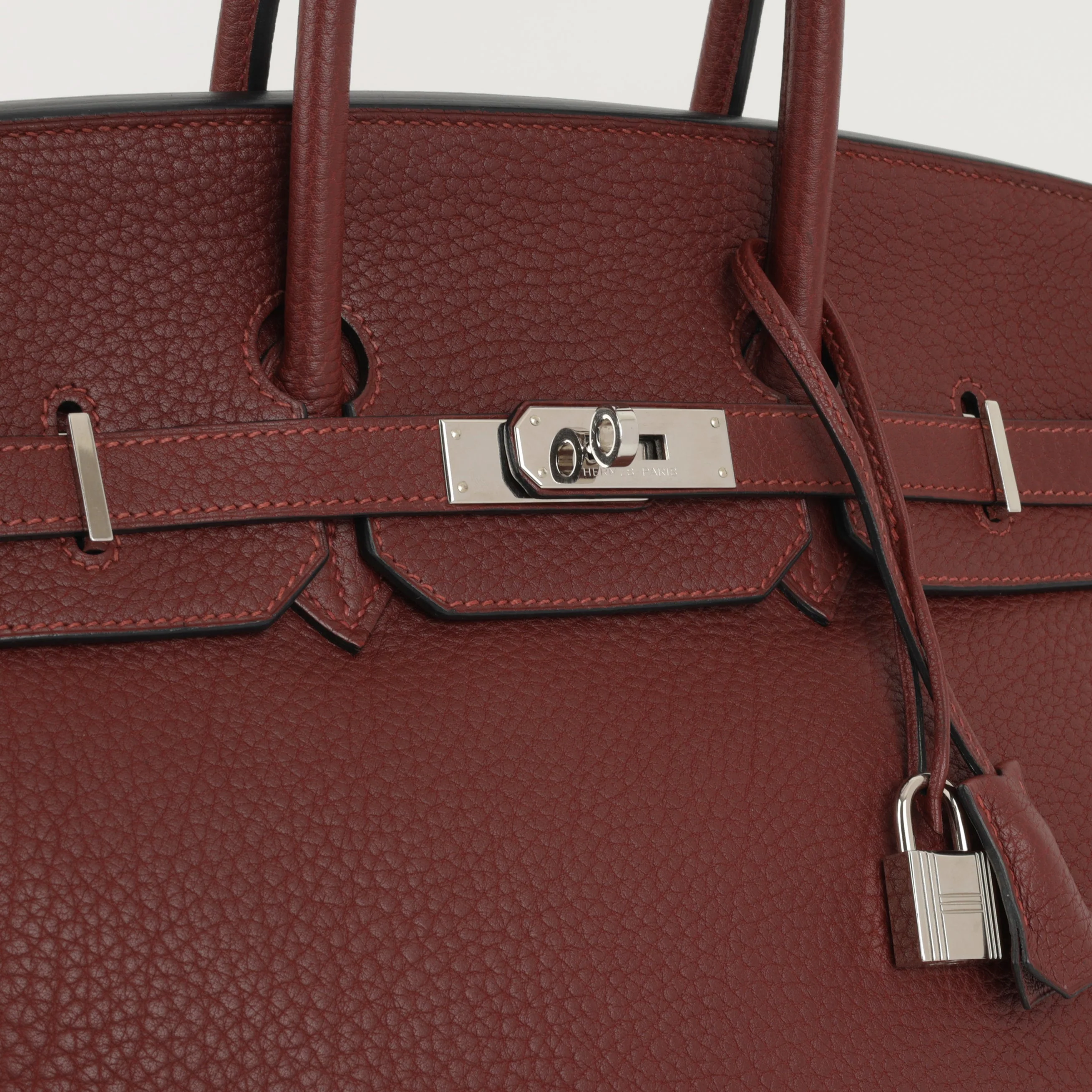 Hermès Birkin 35 - Rouge H Fjord | Palladium Hardware - Image 8