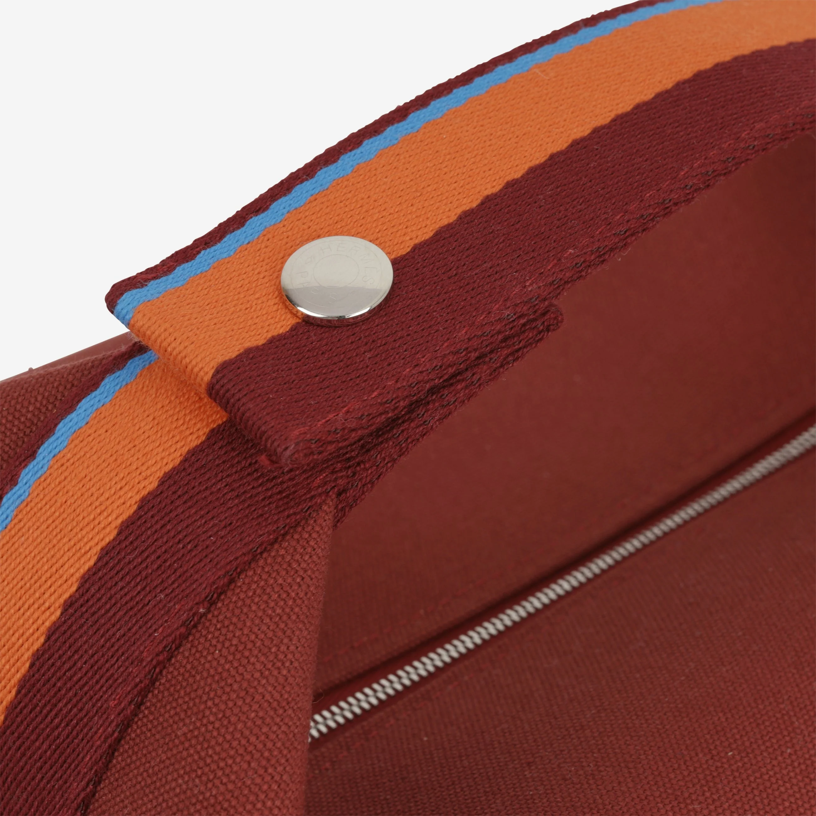 Hermès Bride-A-Brac Pavillion GM - Rouge H Canvas | Palladium Hardware - Image 5