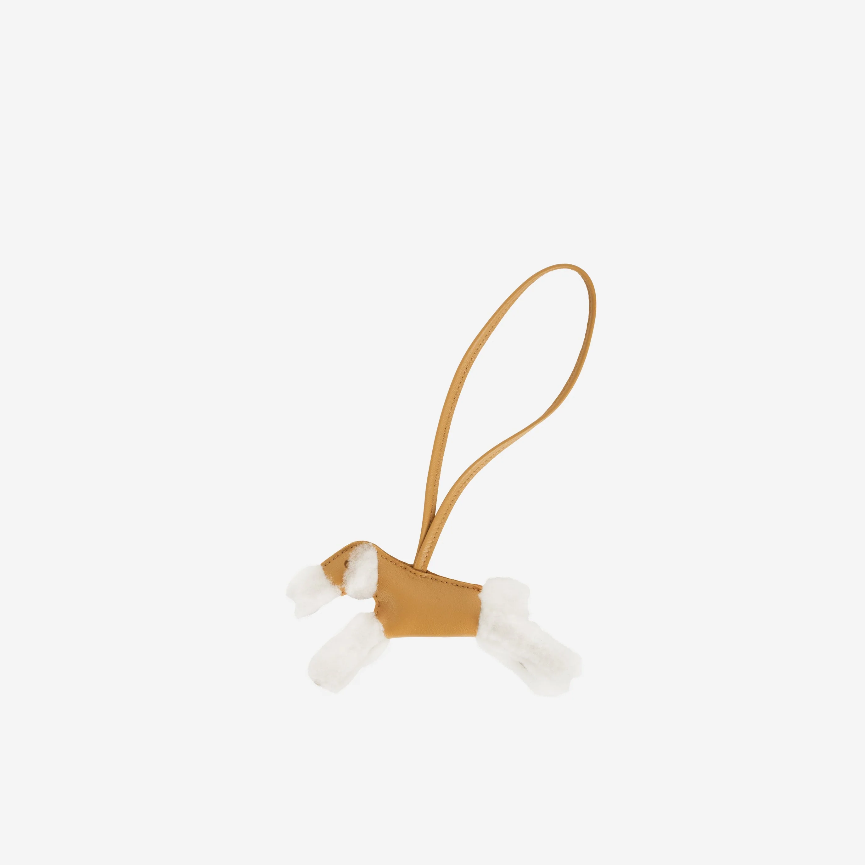 Hermès Budy Charm - Sesame Agneau / Blanc Merino Wool - Image 2