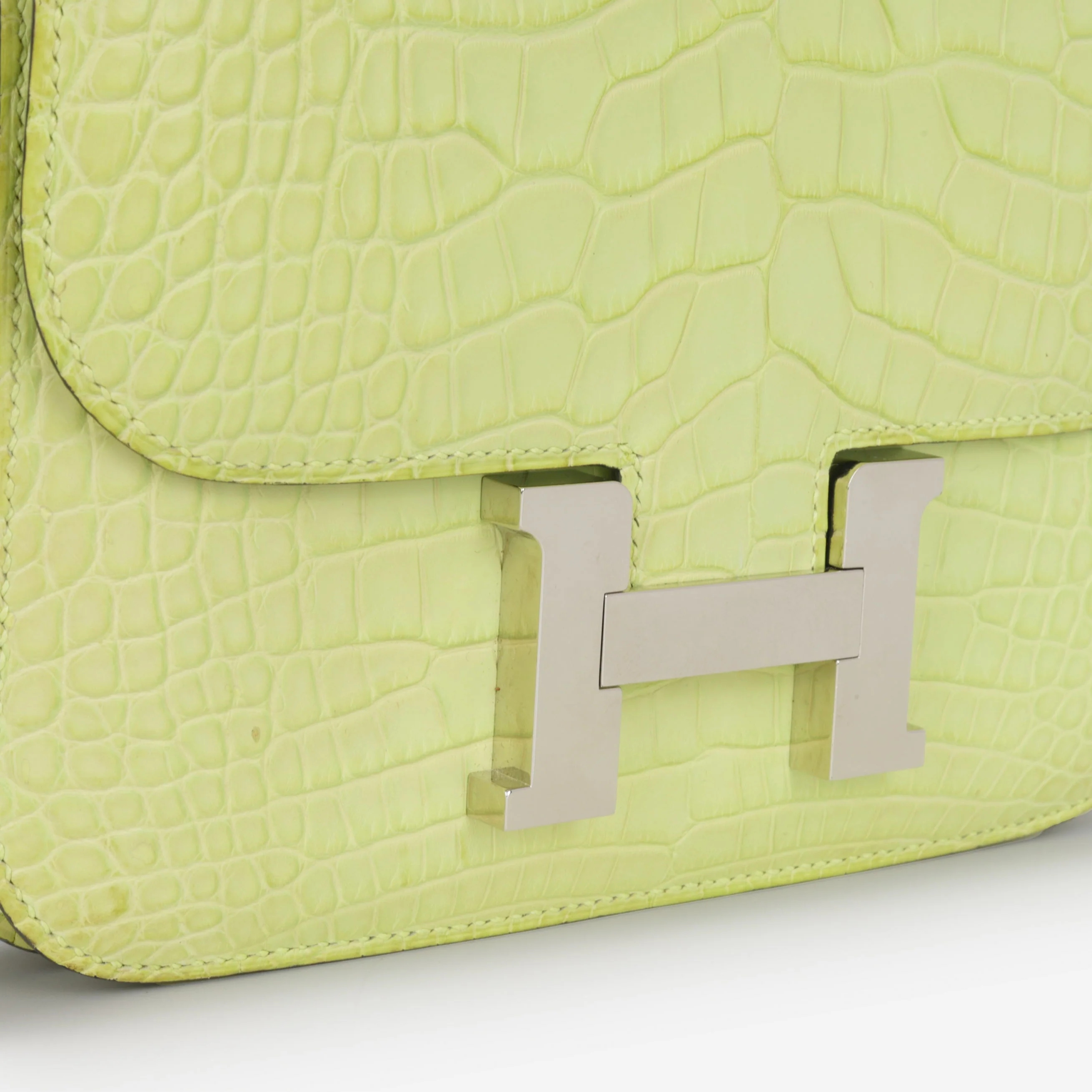 Hermès Constance 18 - Jaune Bourgeon Matte Alligator Mississippisis | Palladium Hardware - Image 6